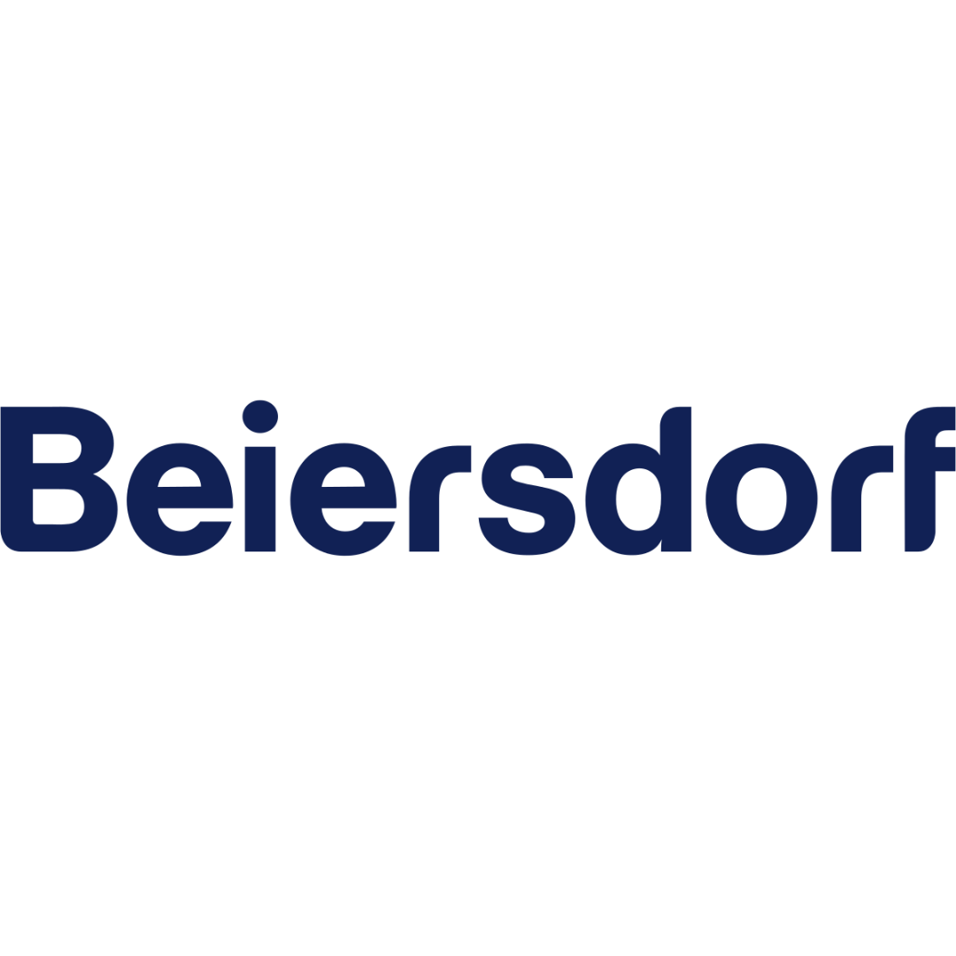 Beiersdorf logo in dark blue text on a white background