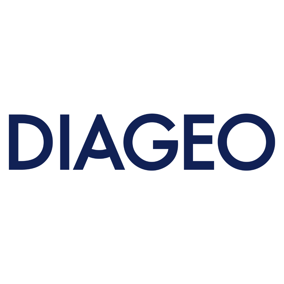 Diageo logo in blue text