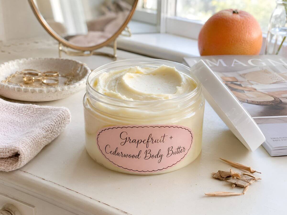 Grapefruit + Cedarwood Body Butter DIY Recipe