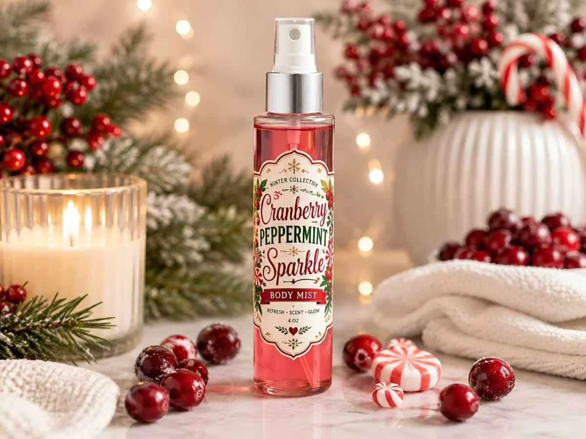 Cranberry Peppermint Sparkle Body Mist Recipe