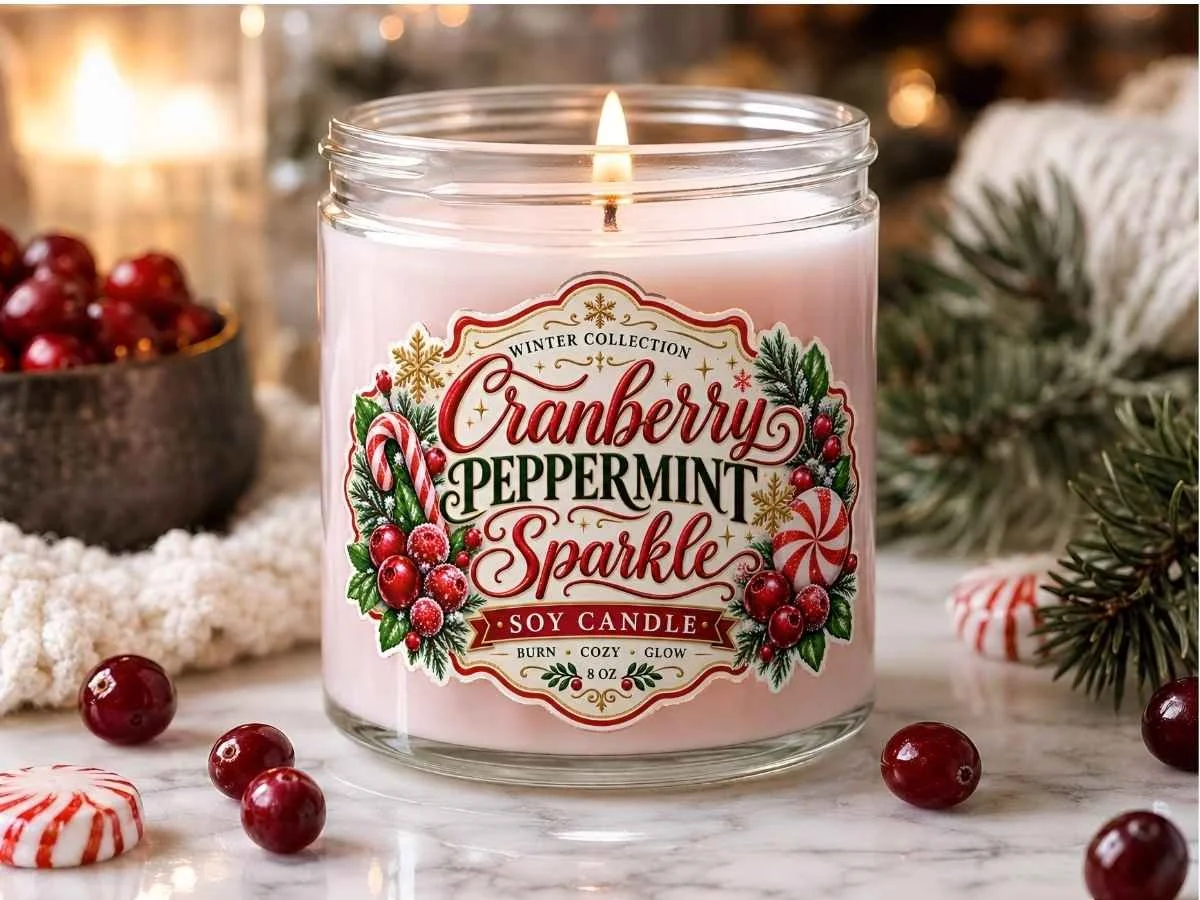 Cranberry Peppermint Sparkle Soy Candle Recipe