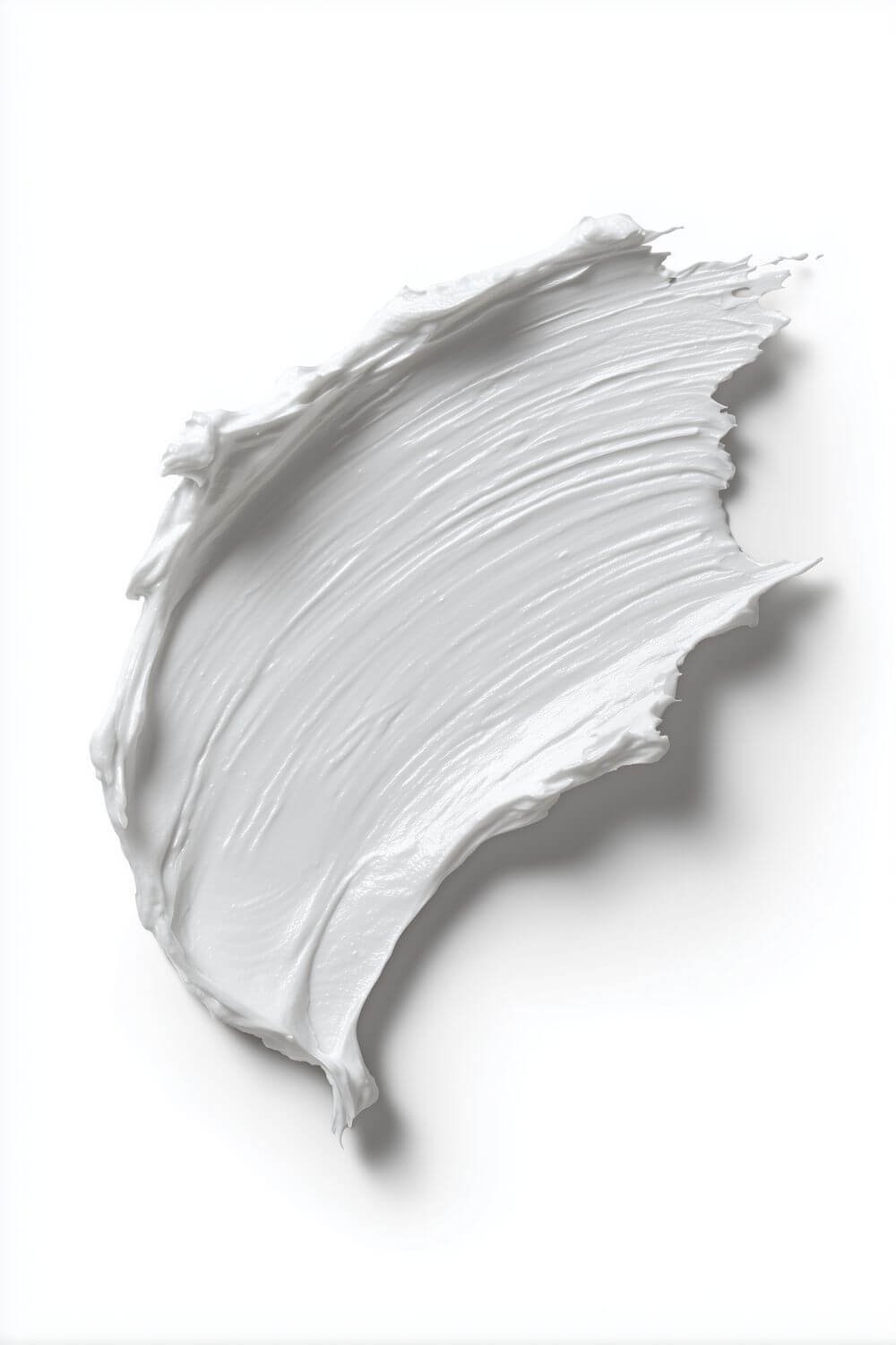 Retinol cream texture on white background, night mood.