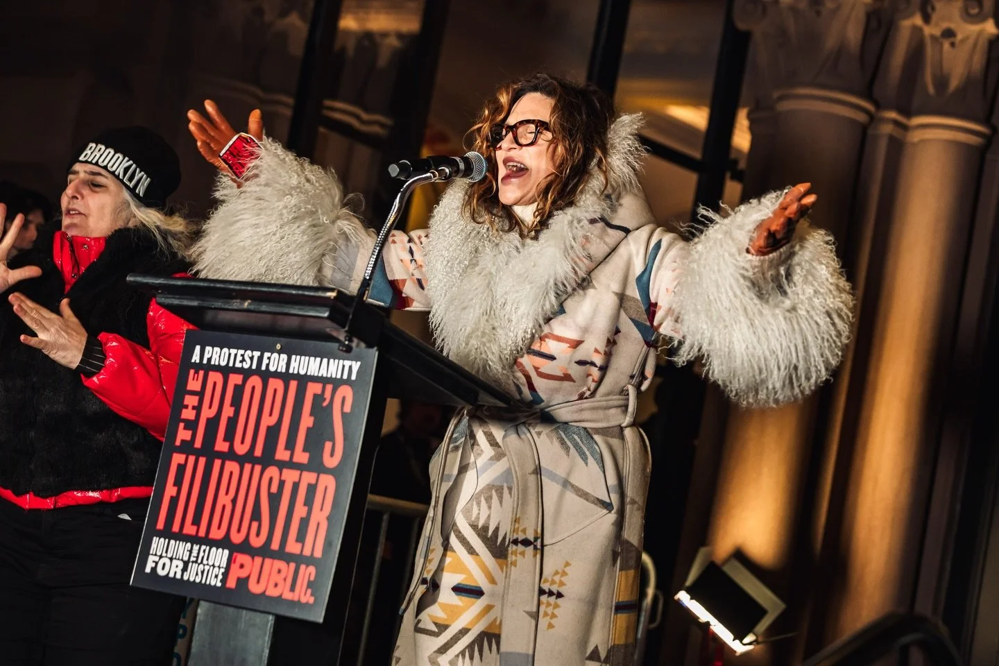 As the sun went down on Saturday night, I got to stand with my fellow New Yorkers and document The People&rsquo;s Filibuster hosted by @publictheaterny on the steps of 425 Lafayette Street. It was an inspiring and important movement broadcast brillia