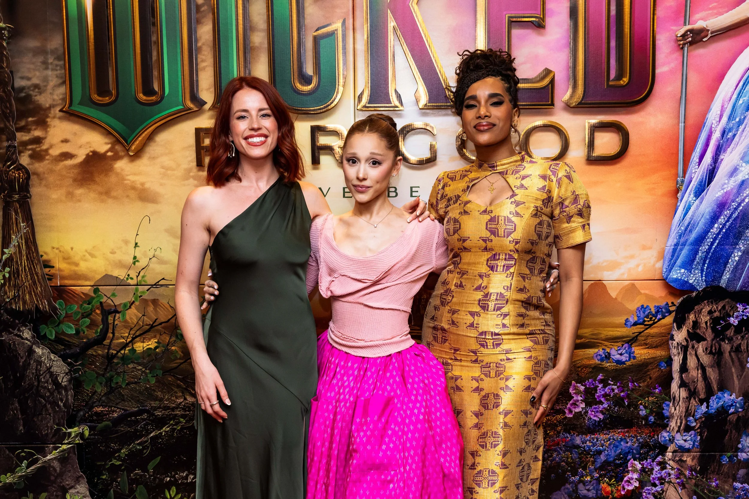 Allie Trimm, Ariana Grande, and Lencia Kebede at Broadway industry Wicked movie screening Part 2