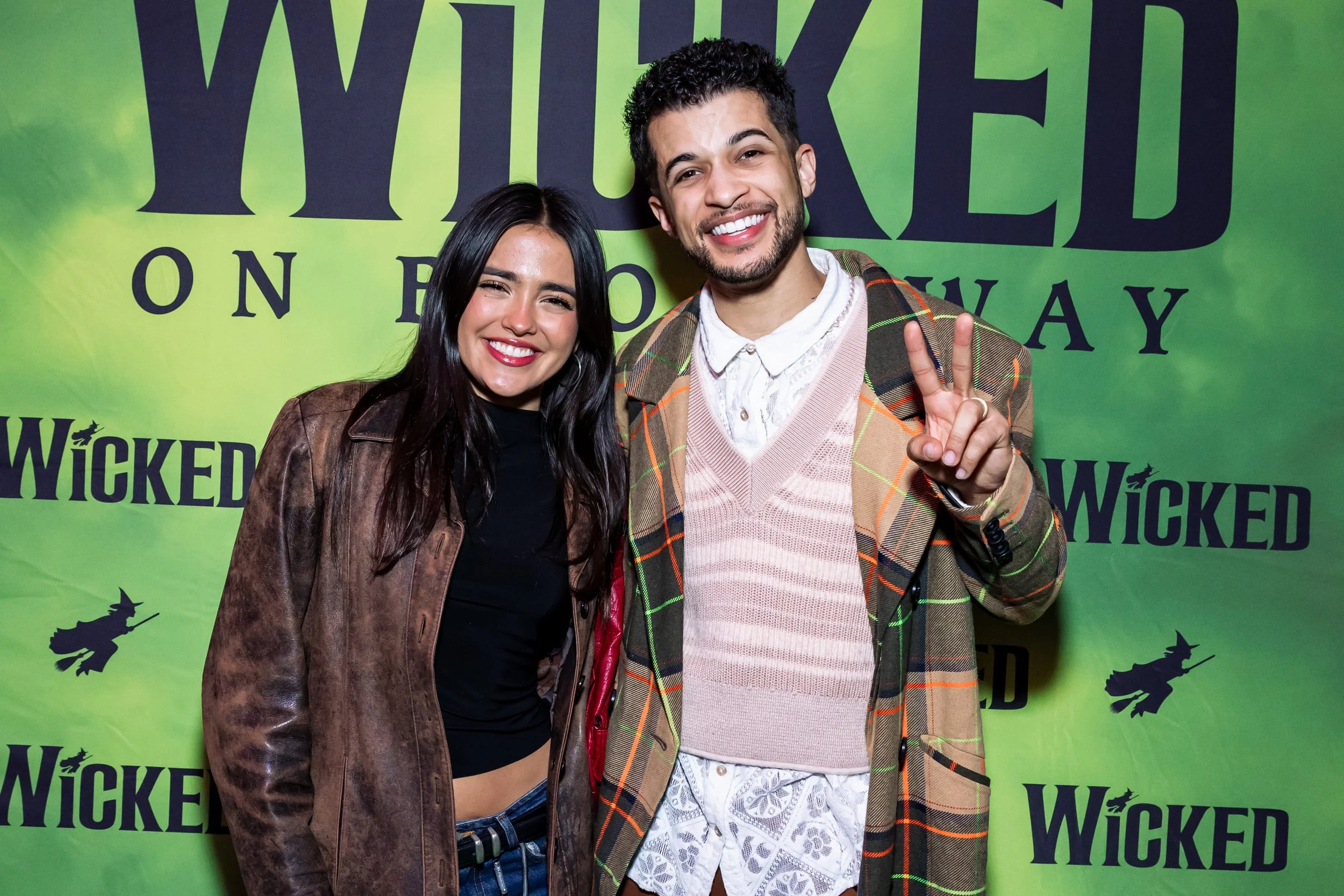 Maia Reficco and Jordan Fisher at a Broadway screening of the Wicked movie Part 1
