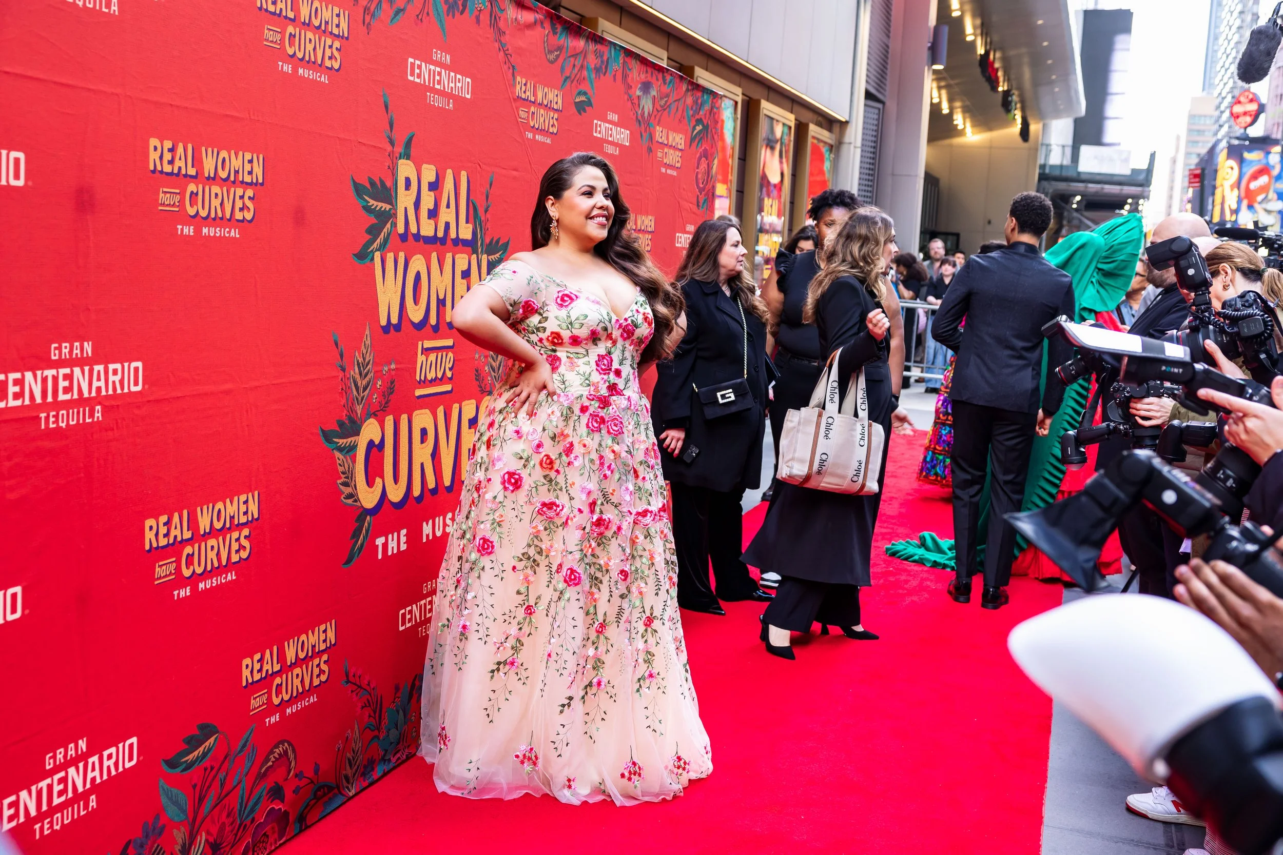 Florencia Cuenca on the red carpet for "Real Women Have Curves" opening night