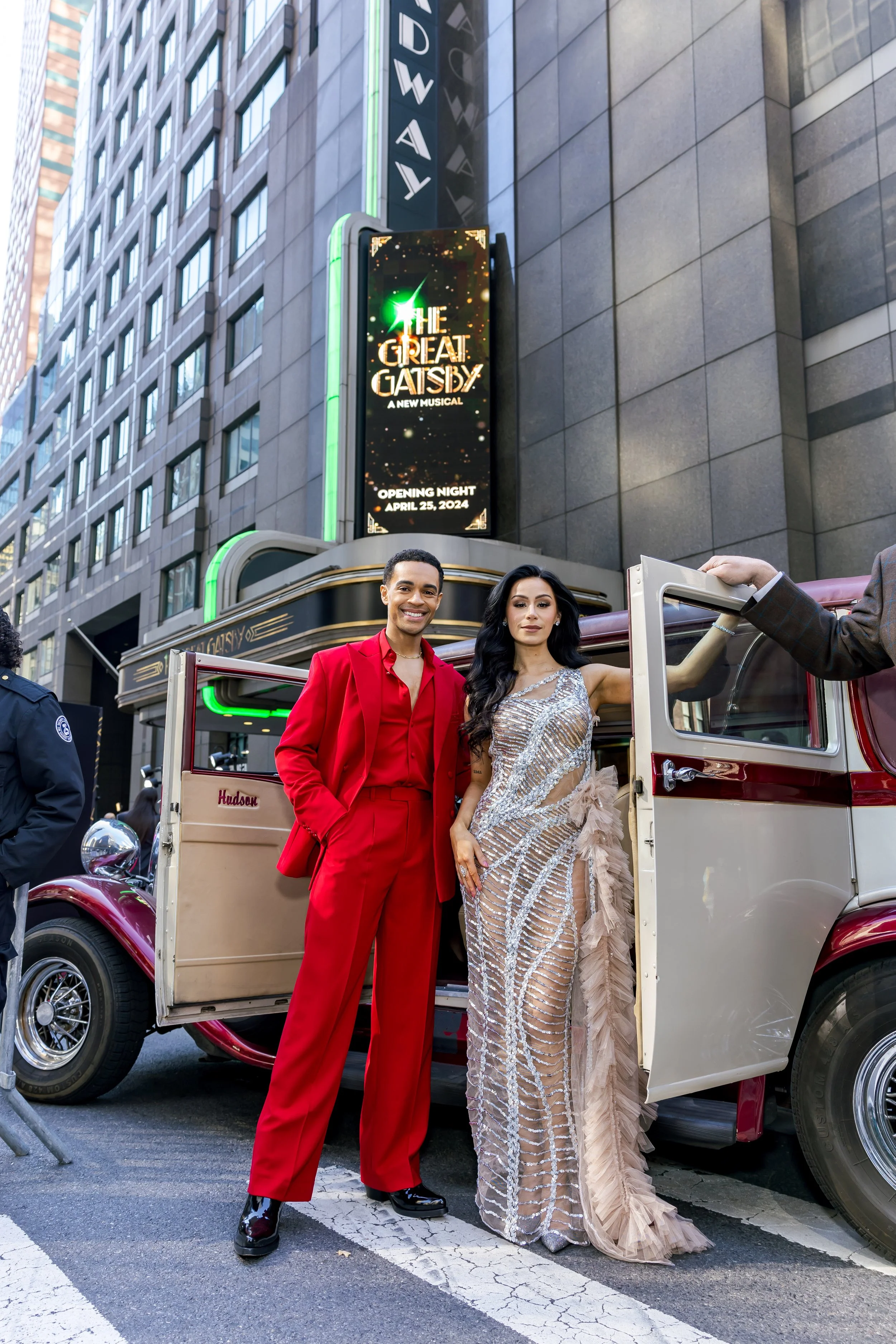 Noah Ricketts and Samantha Pauly at the opening night of The Great Gatsby on Broadway.