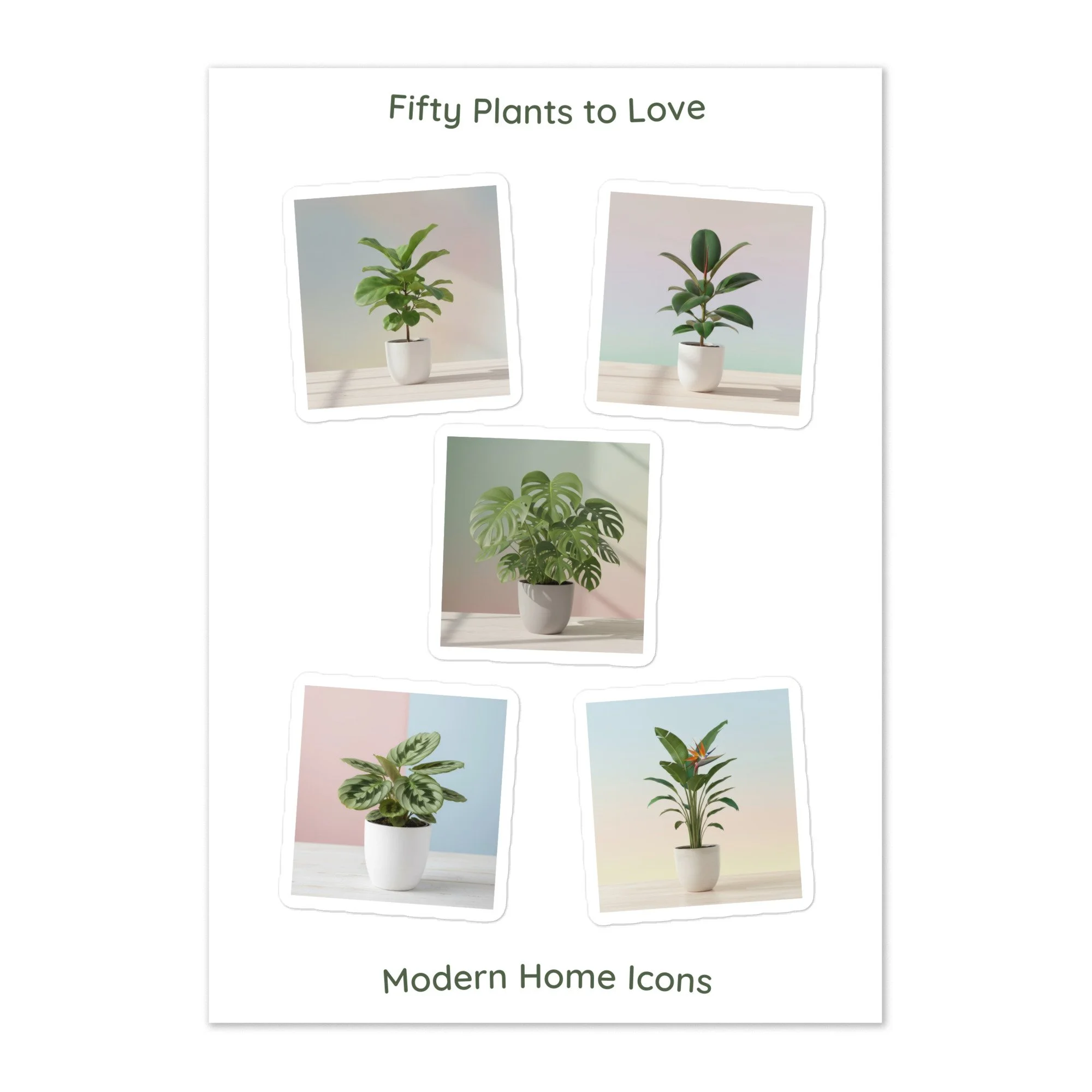 Modern Home Icons Sticker Sheet