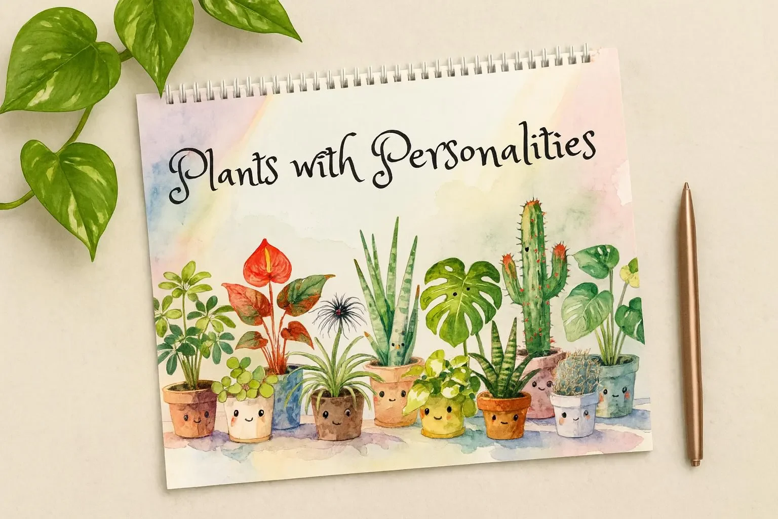 Plants with Personalities – Illustrated Houseplant Calendar for 2026