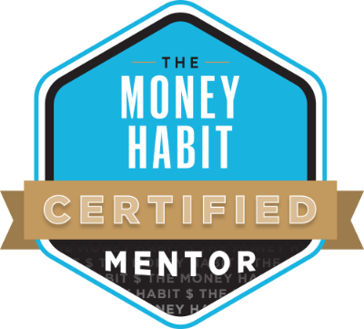 The Money Habit Certified Mentor badge logo with blue, black, and gold colors.