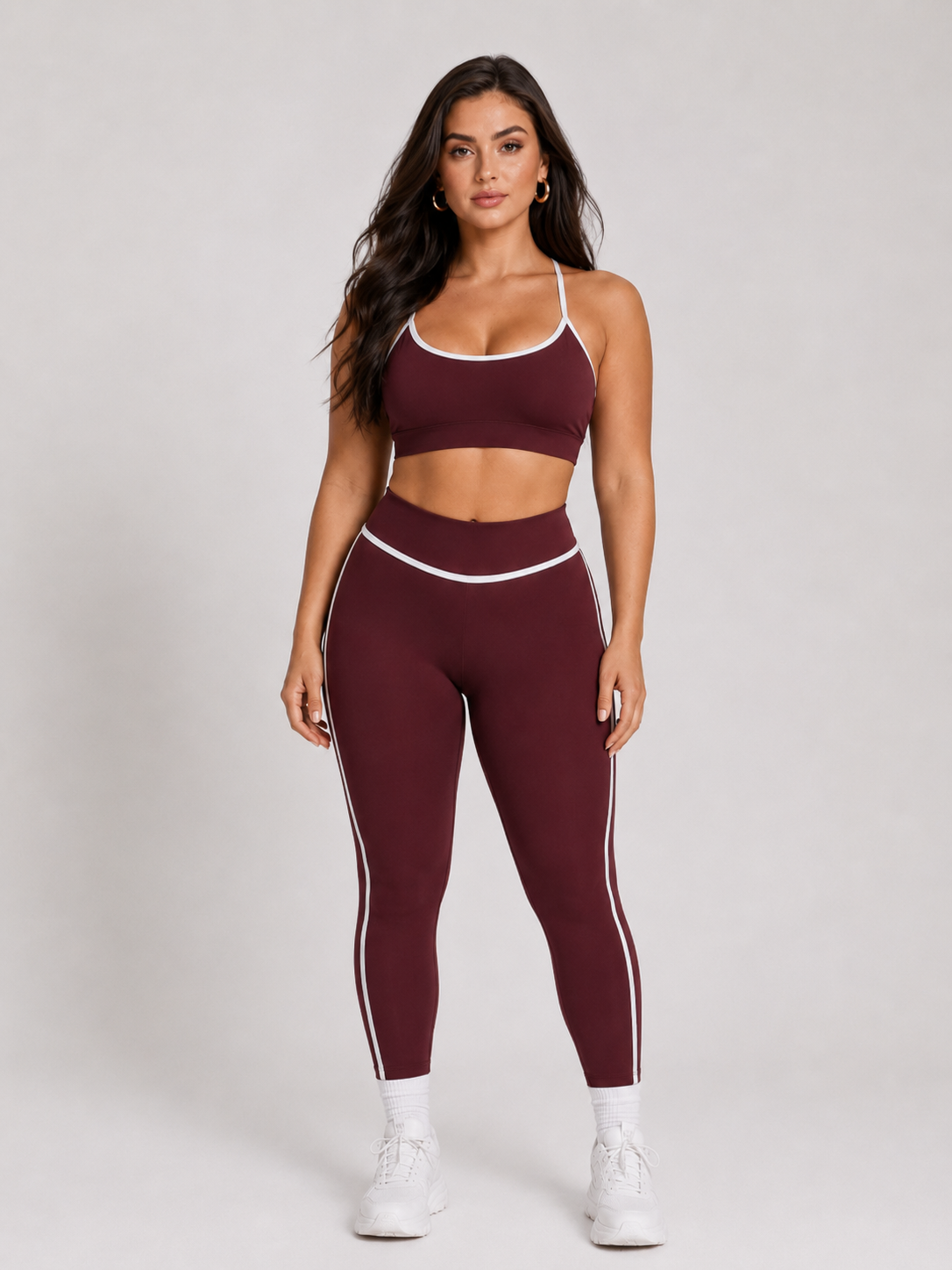 SET BROWN ECLIPSE— sportovní podprsenka + legíny
