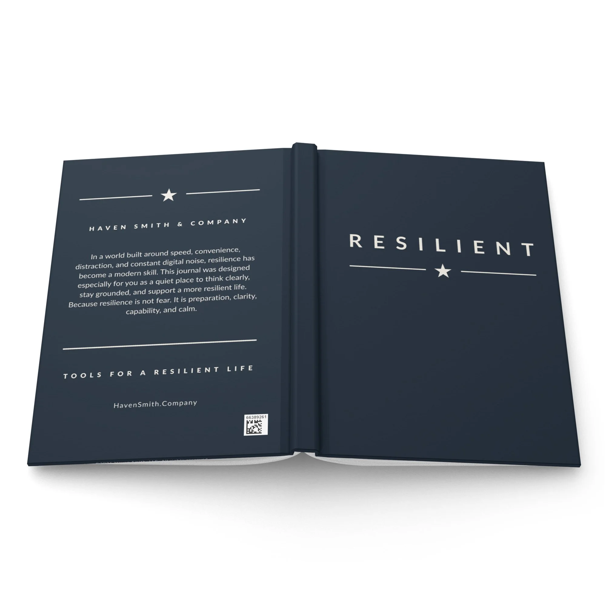 RESILIENT™ White on Navy Hardcover Journal
