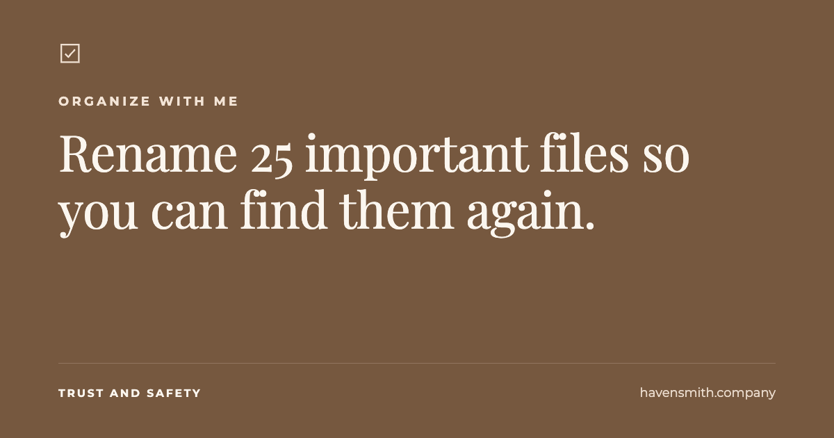 Organize With Me: Rename 25 Important Files So You Can Find Them Again