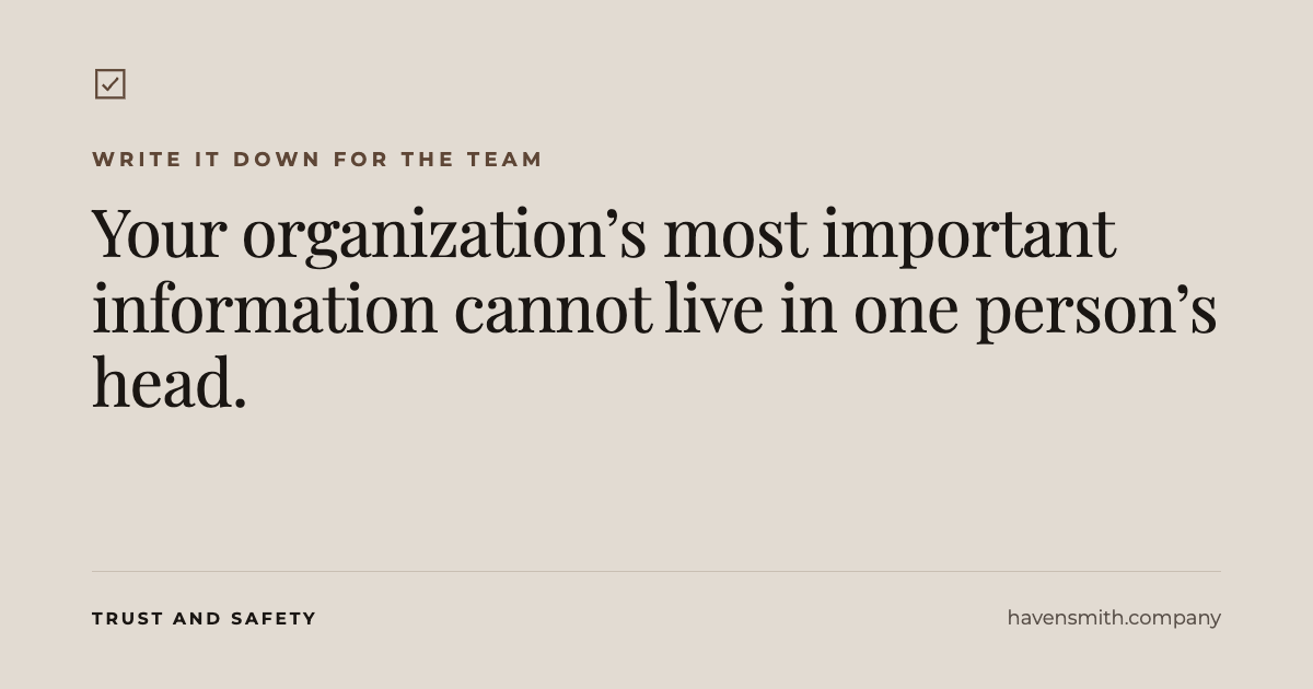Your Organization’s Most Important Information Cannot Live in One Person’s Head