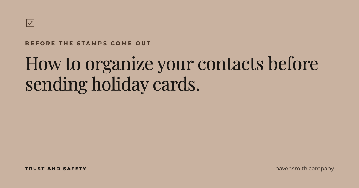How to Organize Your Contacts Before Sending Holiday Cards