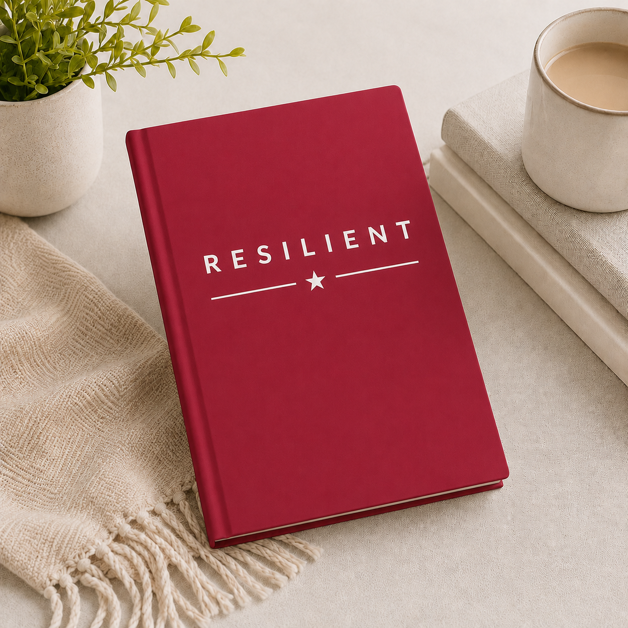 RESILIENT™ White on Red Hardcover Journal