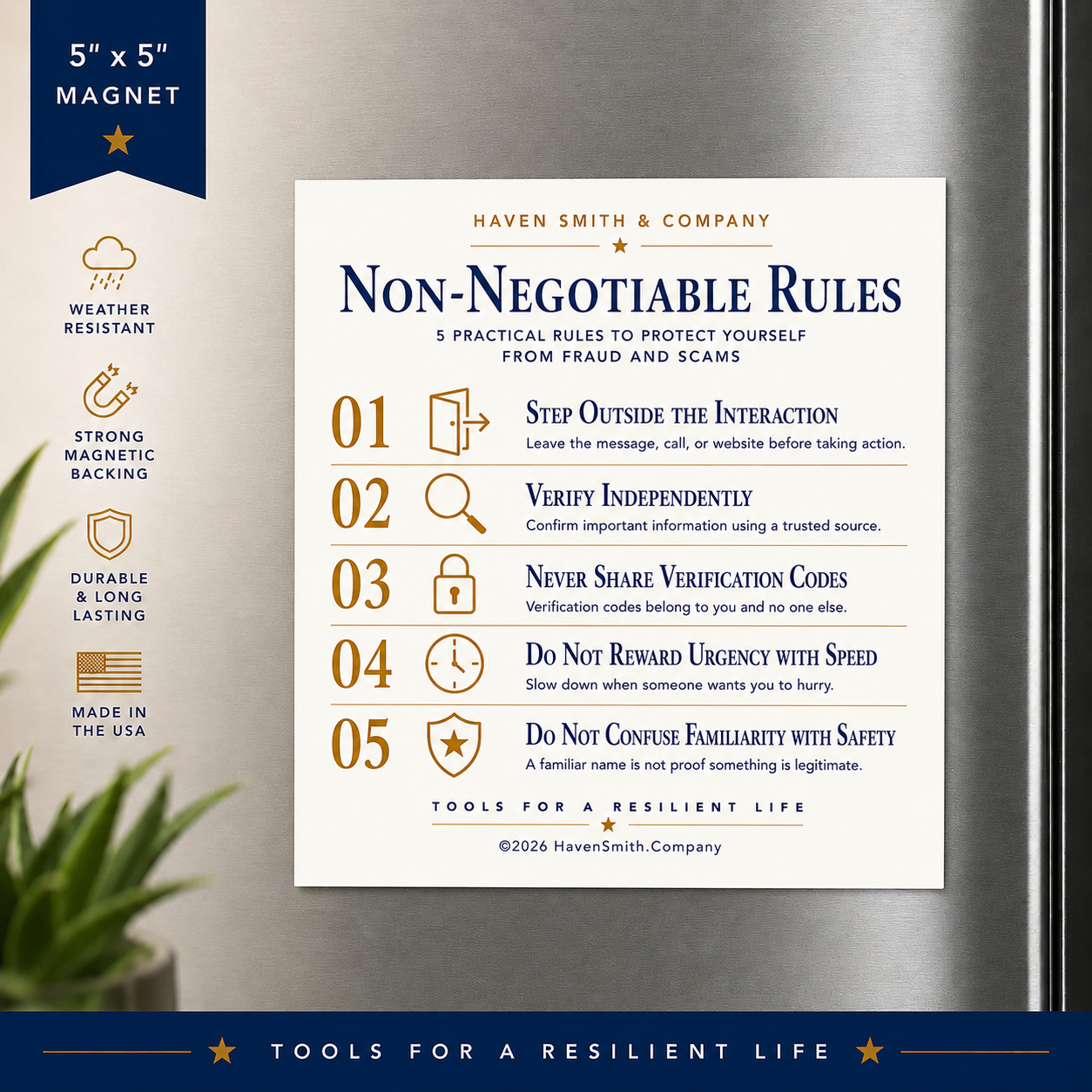 Non-Negotiable Rules 5"x5" Magnet