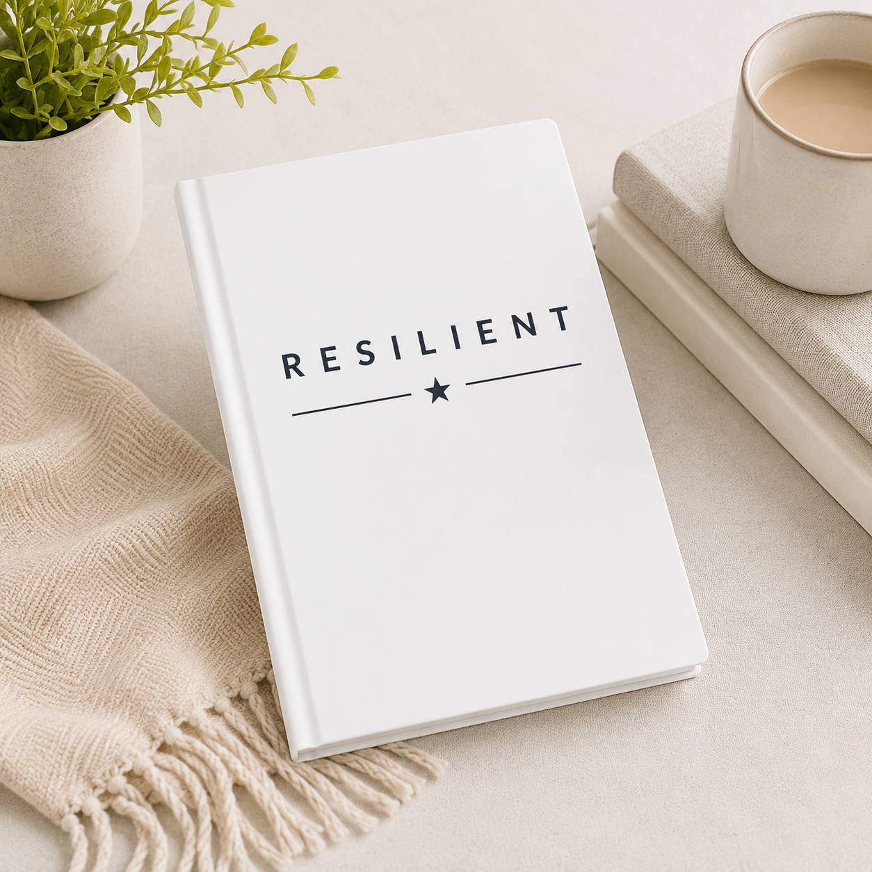 RESILIENT™  Navy on White Hardcover Journal