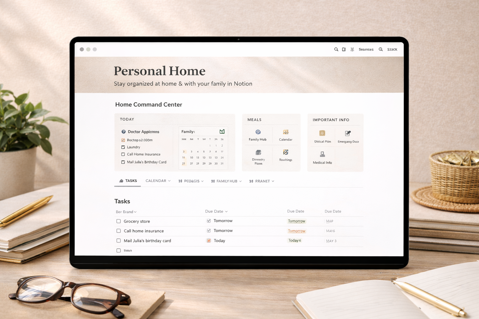 Personal & Family Operations Hub Notion Template