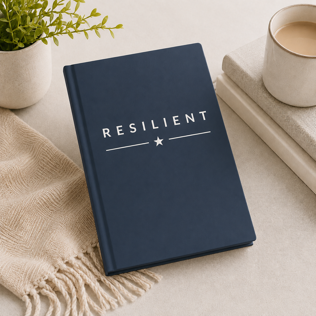 RESILIENT™ White on Navy Hardcover Journal