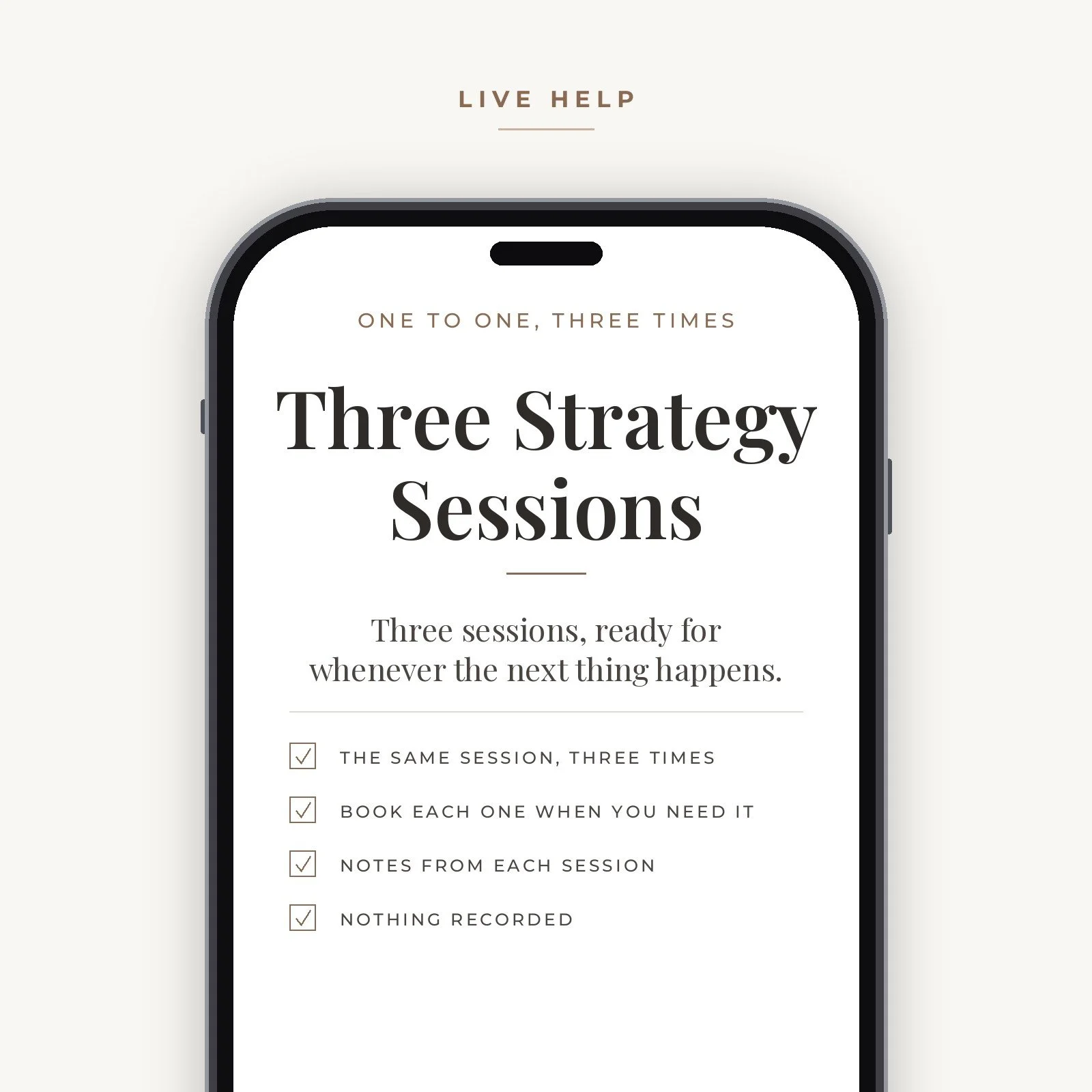 Three Digital Life Strategy Sessions
