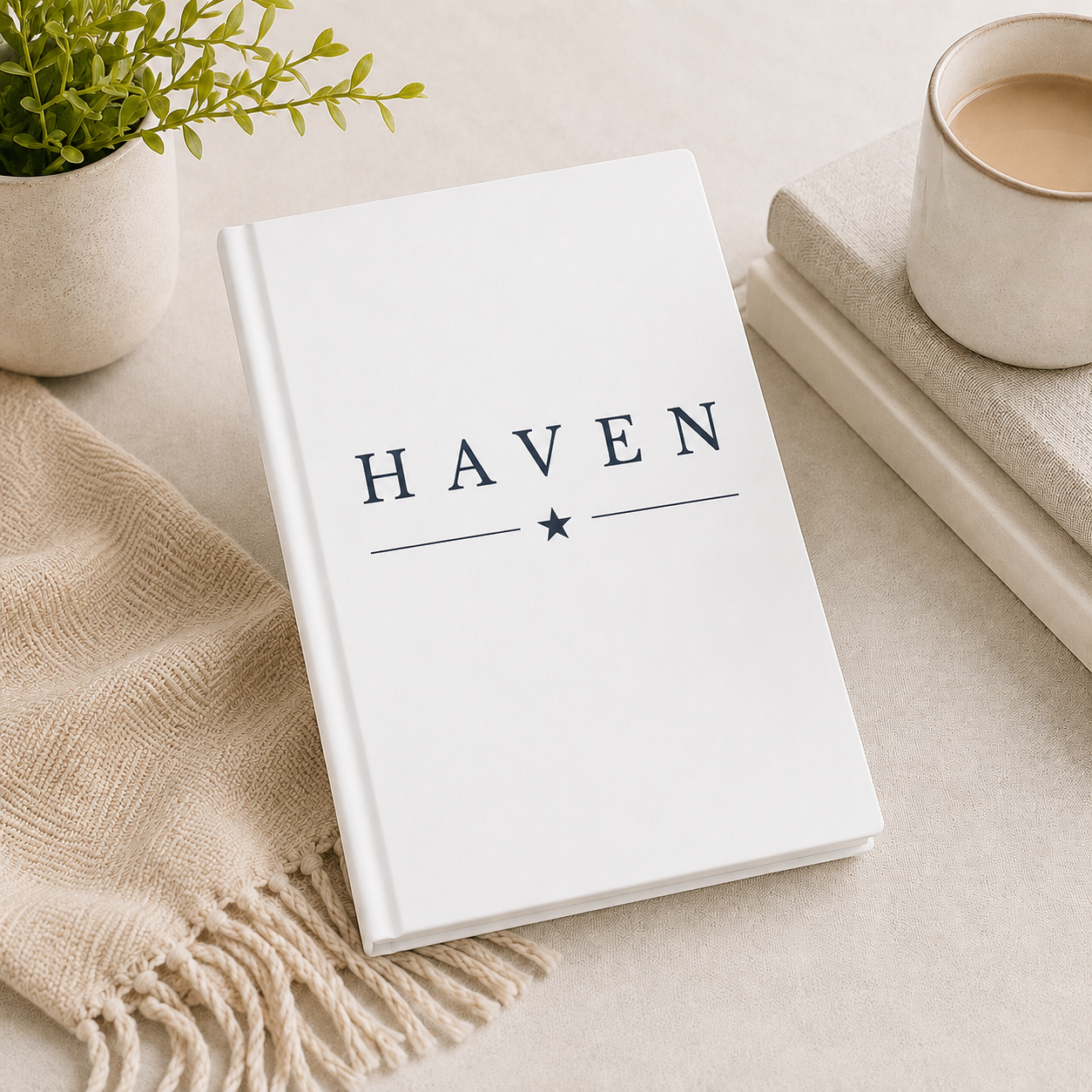 HAVEN™ Navy on White Hardcover Journal