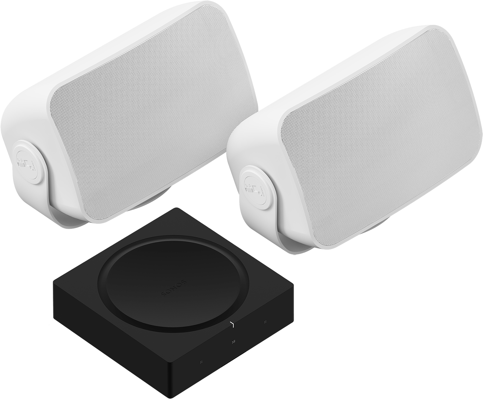 Sonos White Outdoor Speakers Pair with Amp Bundle - White