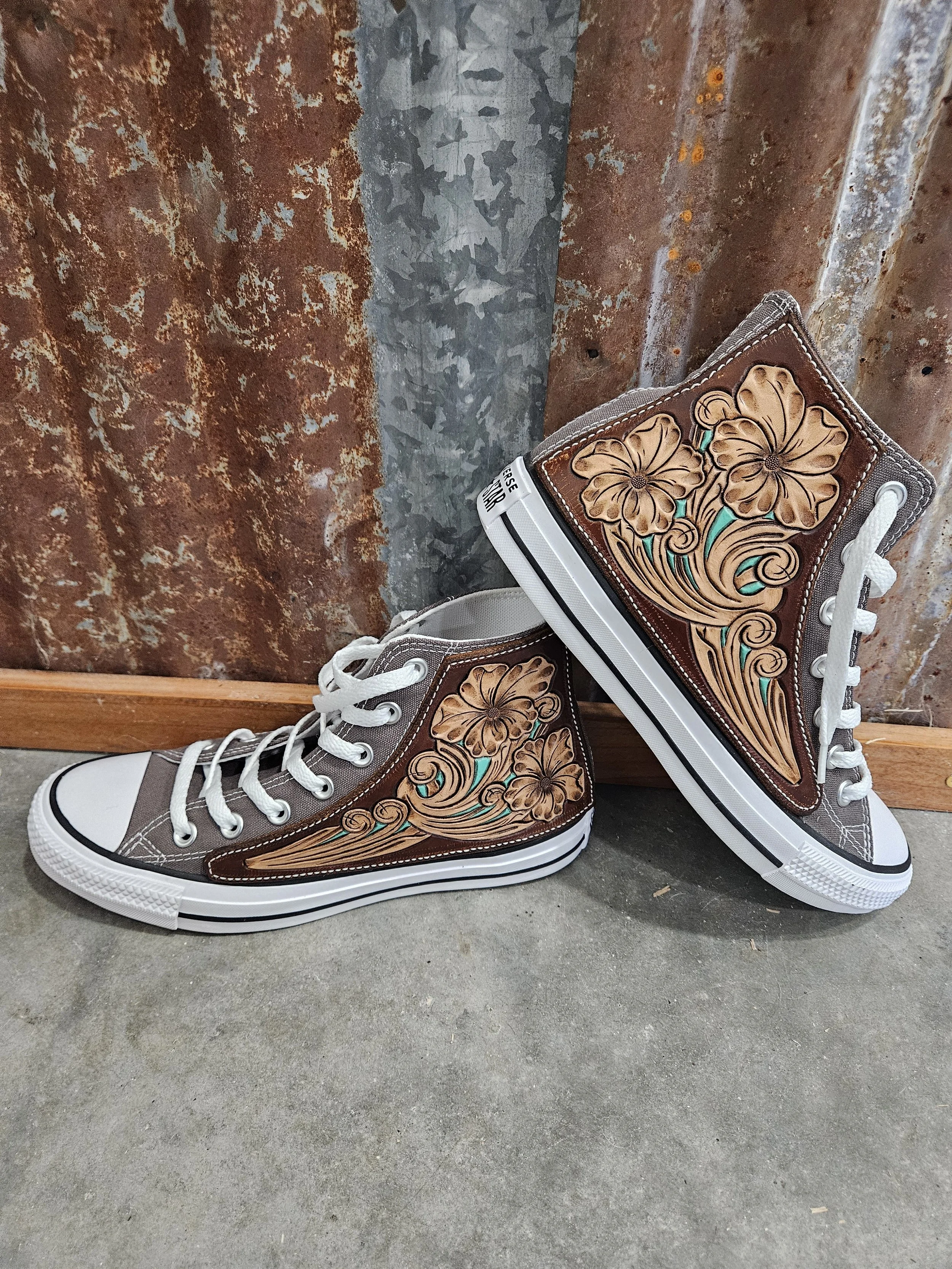 Grey High Top Converse Women's 8