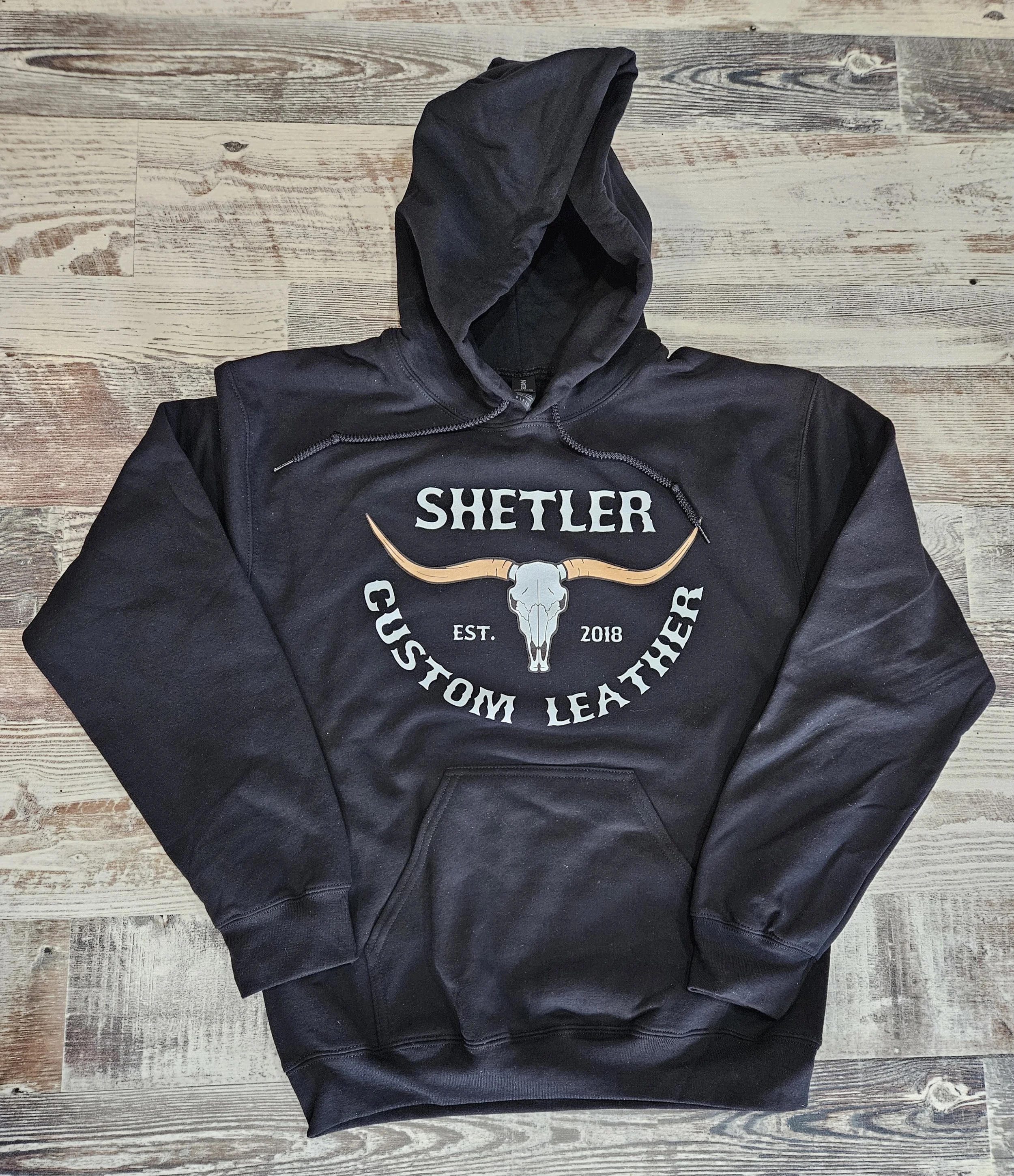 Unisex Black Screen Printed Logo Hoodies