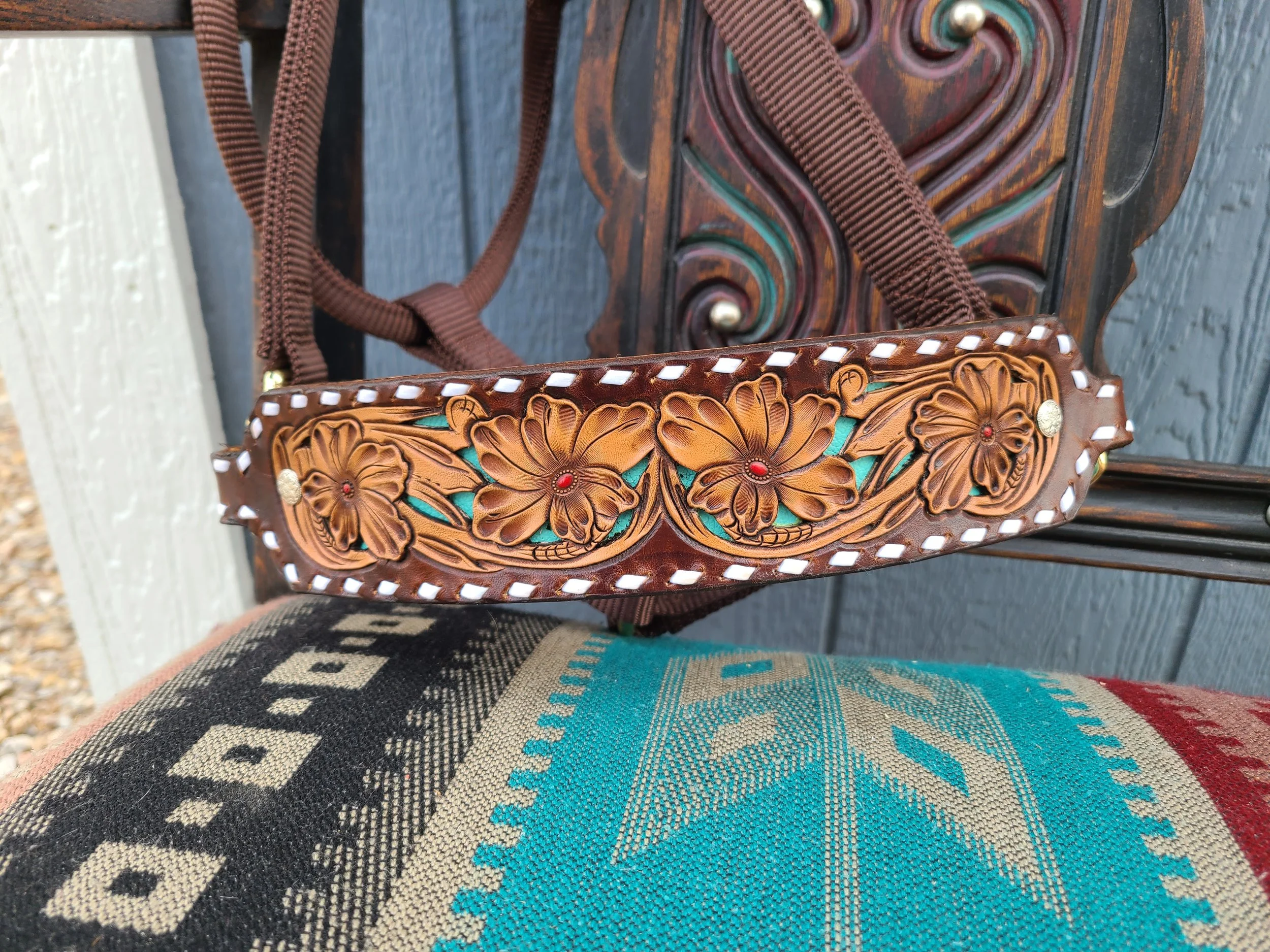 Buckstitch and Turquoise Halter
