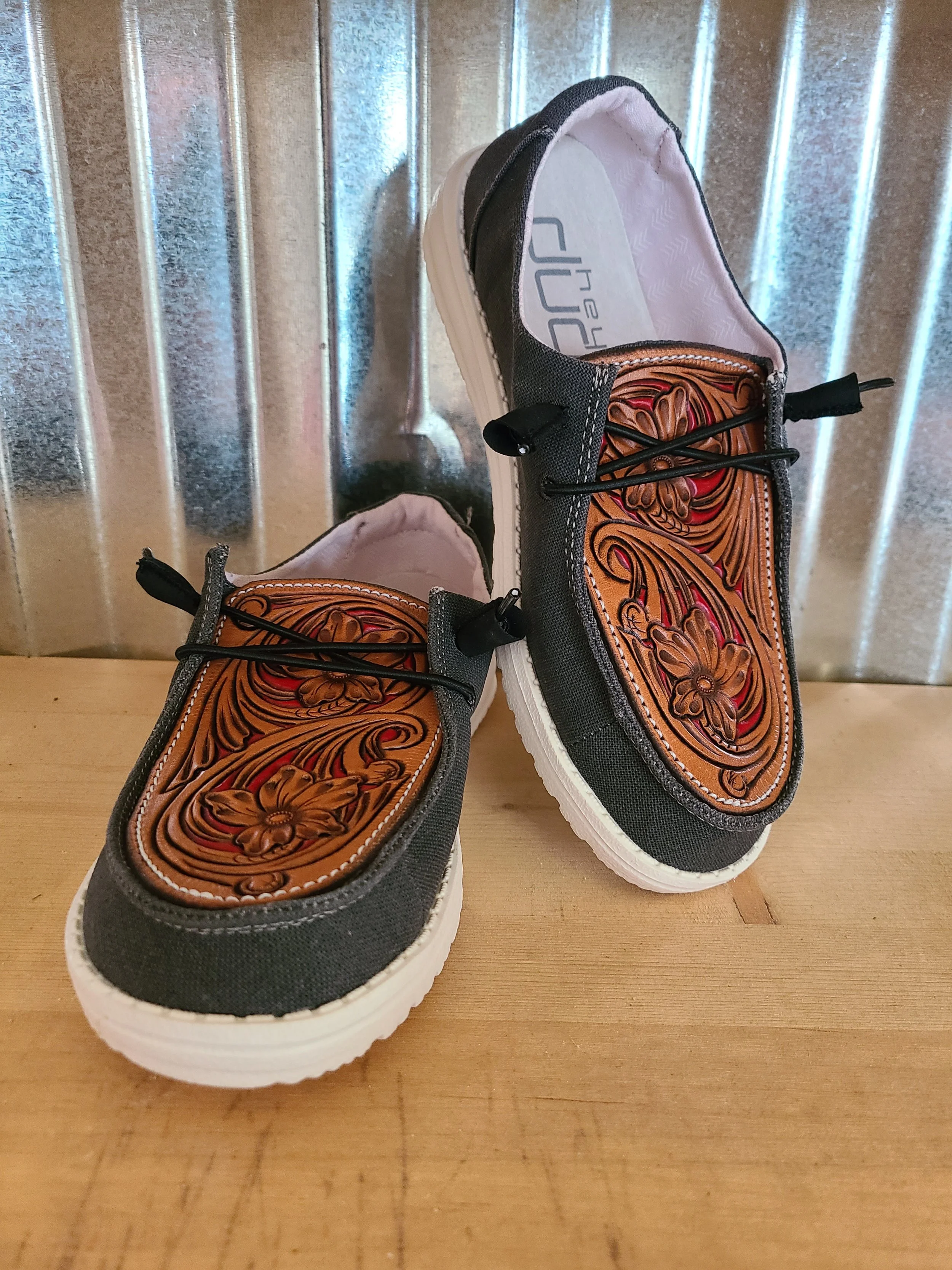 Floral and Red Hey Dudes Women's 7