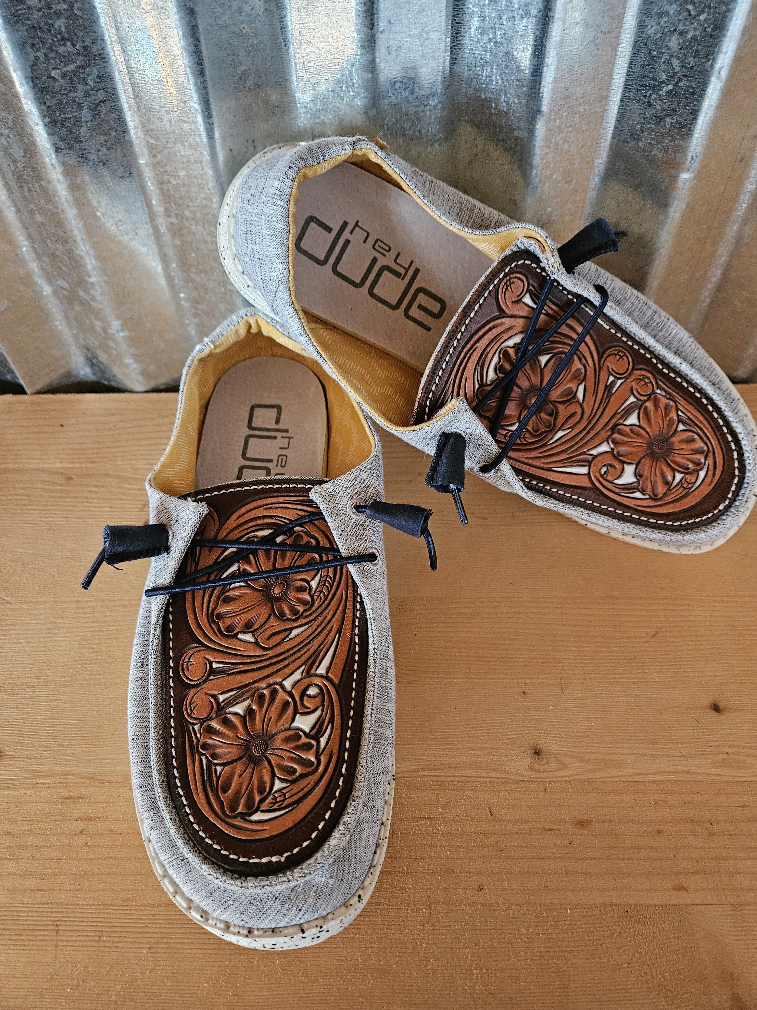 Floral and White Hey Dudes Women's 7