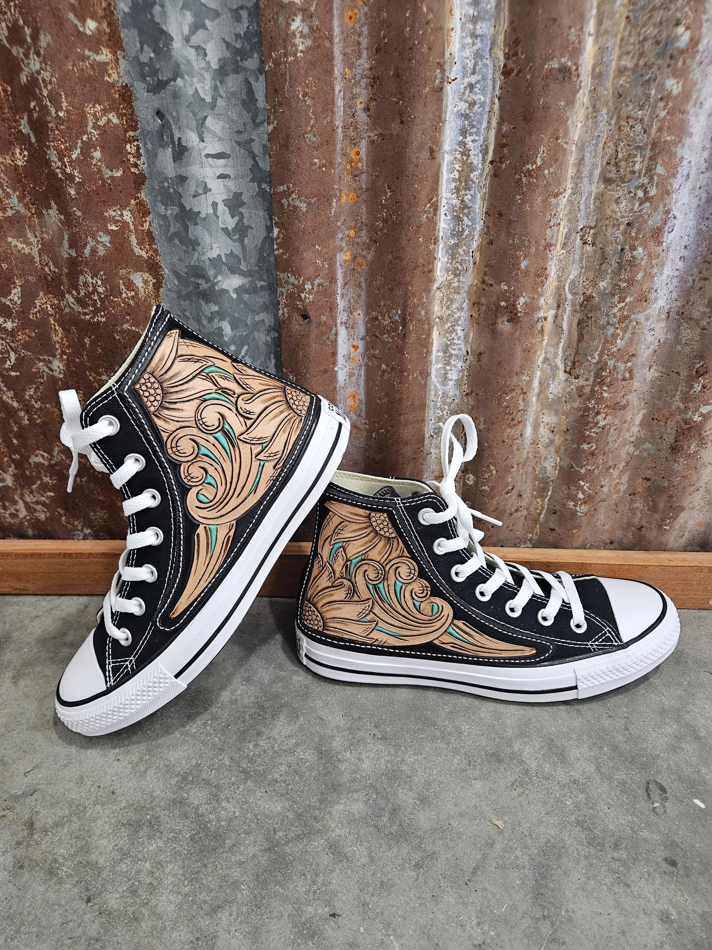 Black High Top Converse Women's 8