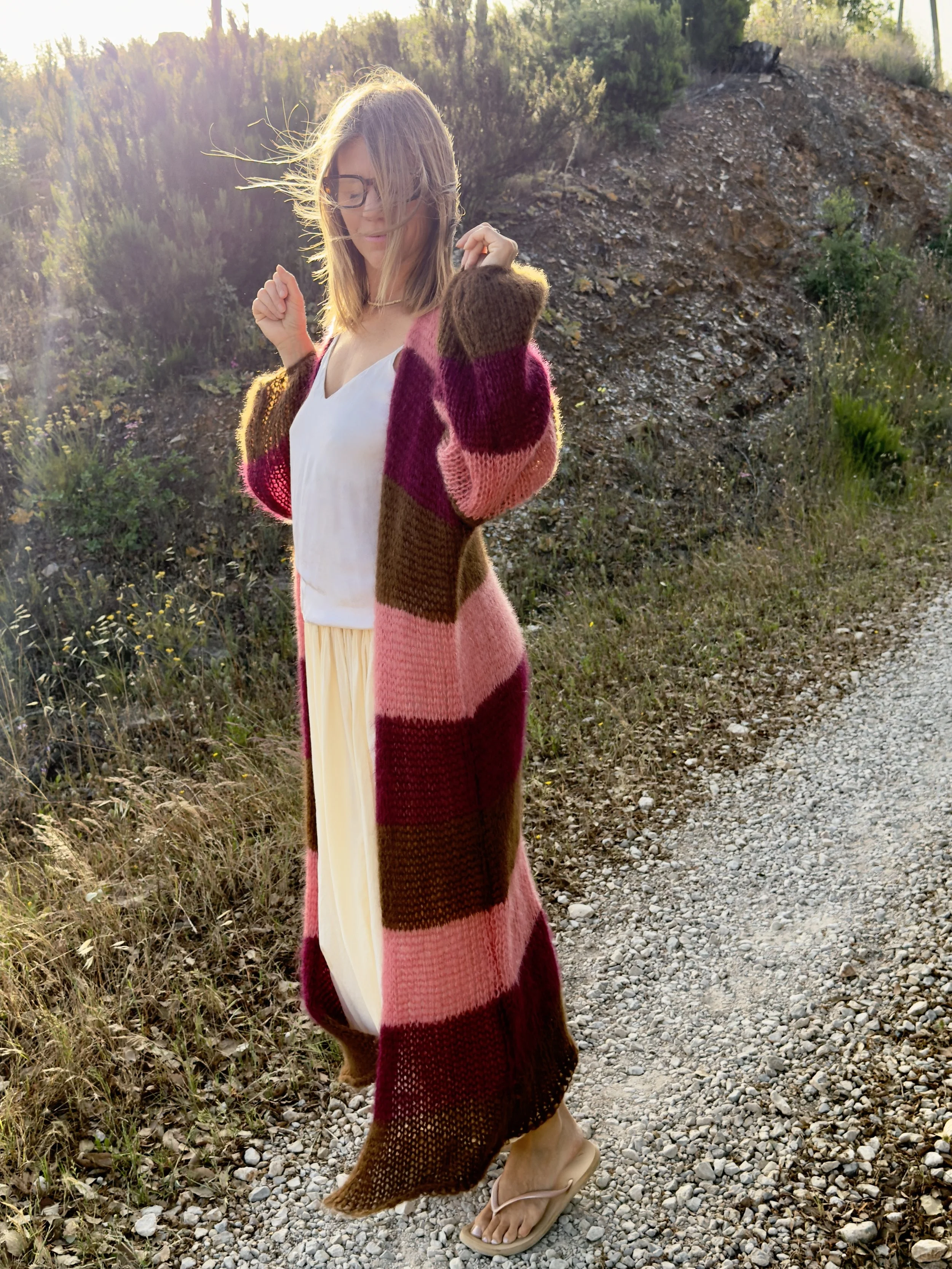 Silk Mohair Long Cardigan