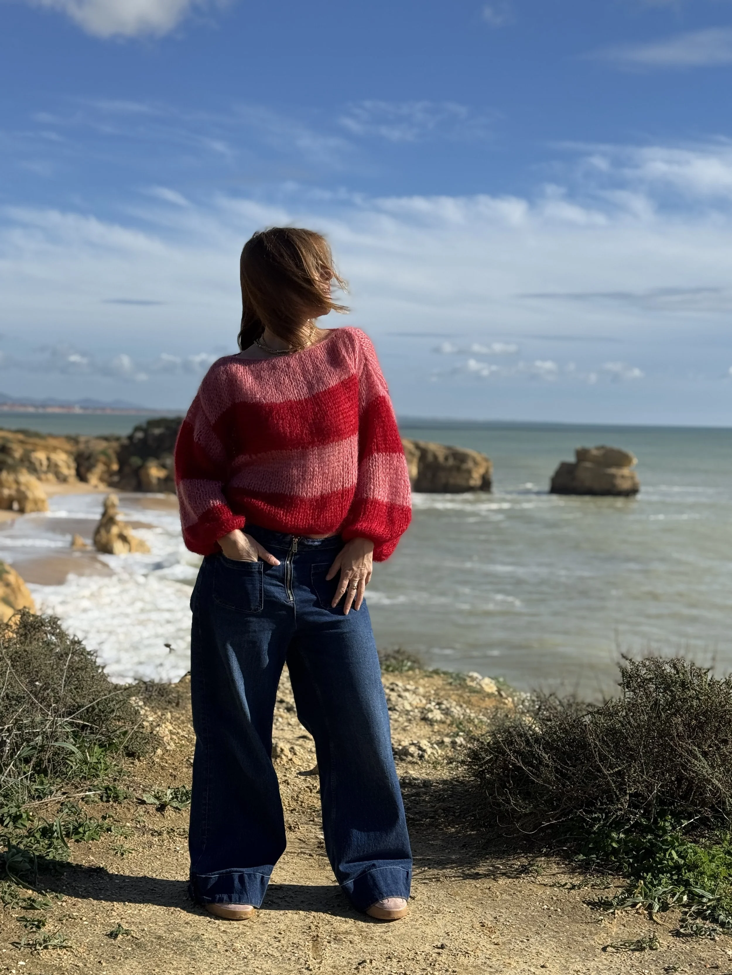 Silk Mohair - Cherry Red Rose Pink