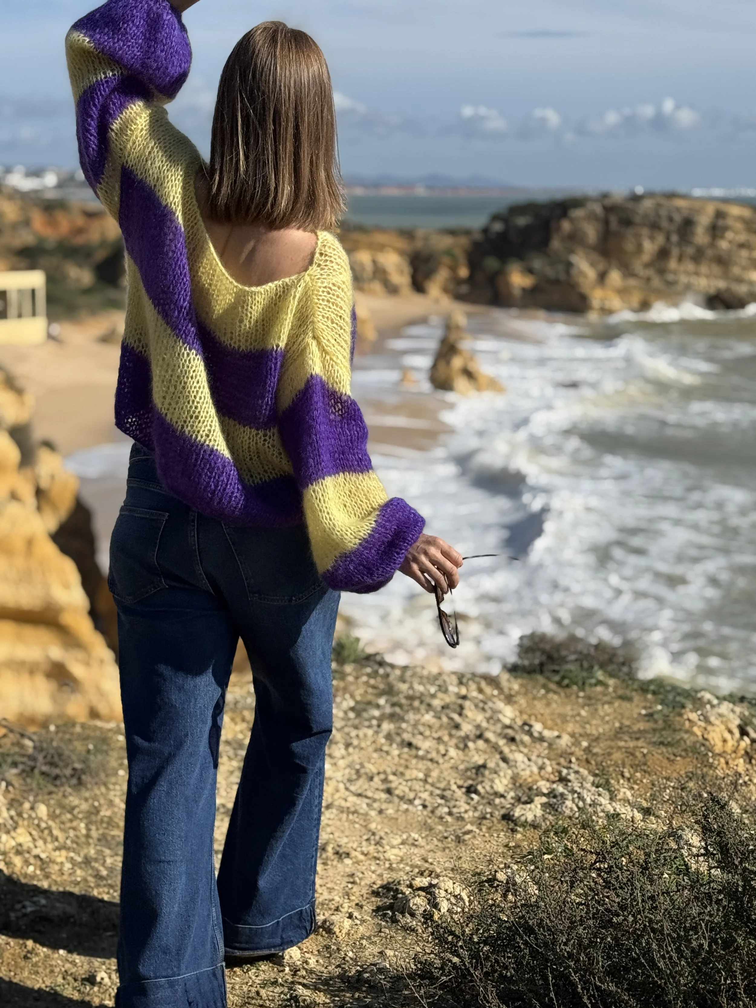 Silk Mohair - Butteryellow & Grape purple