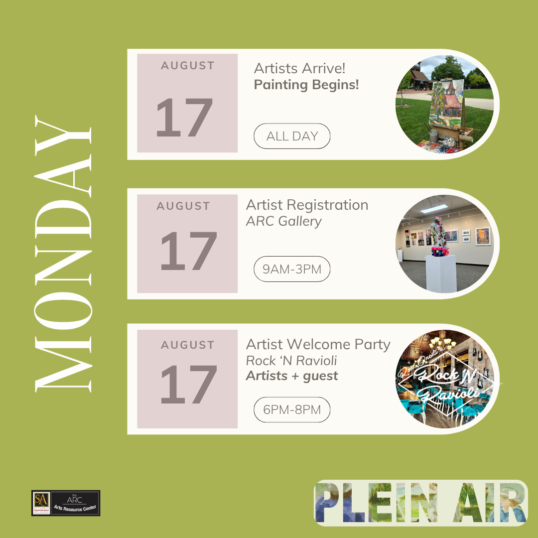 Monday Plein Air Schedule
