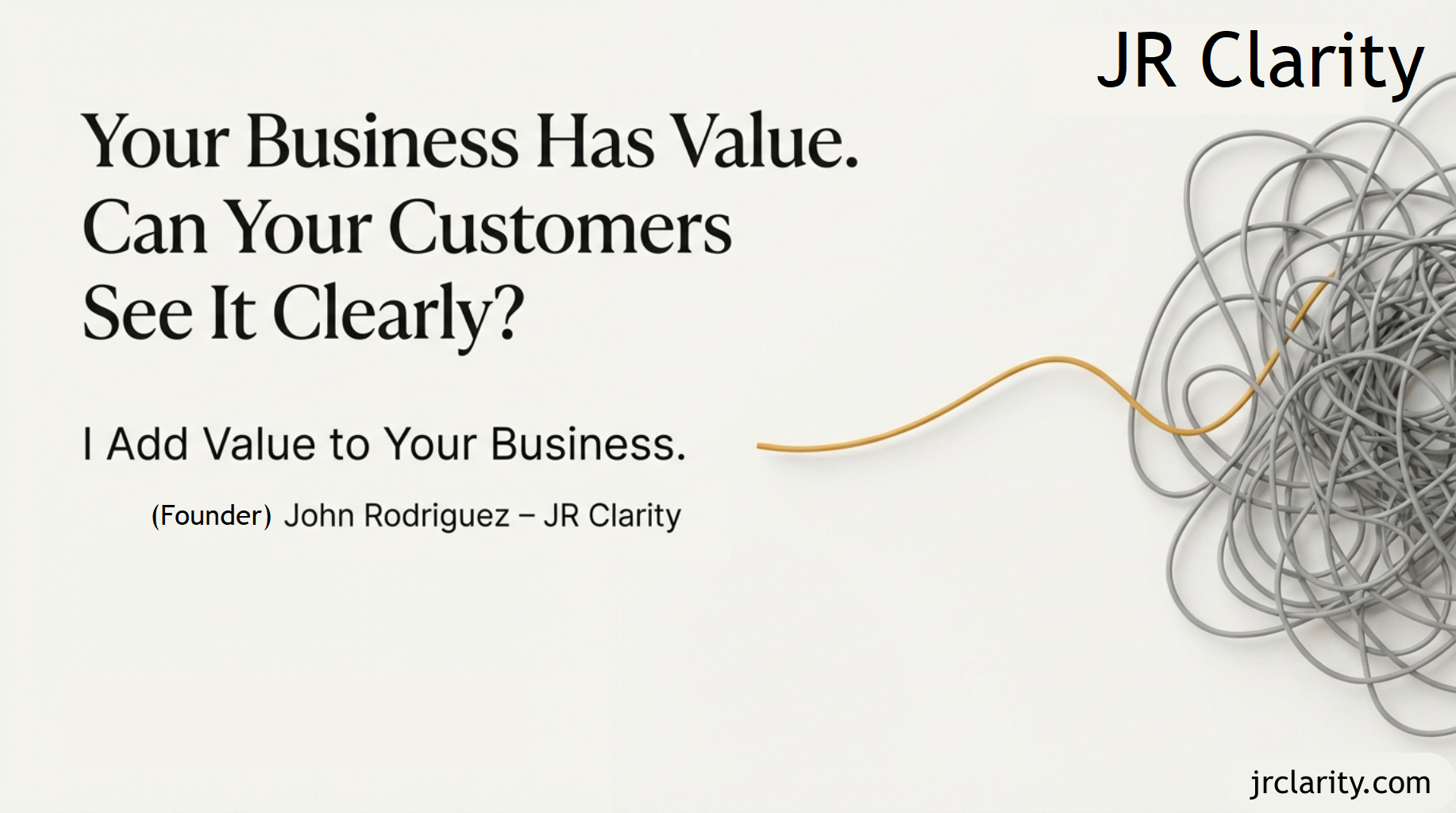 John Rodriguez founder JR Clarity business card