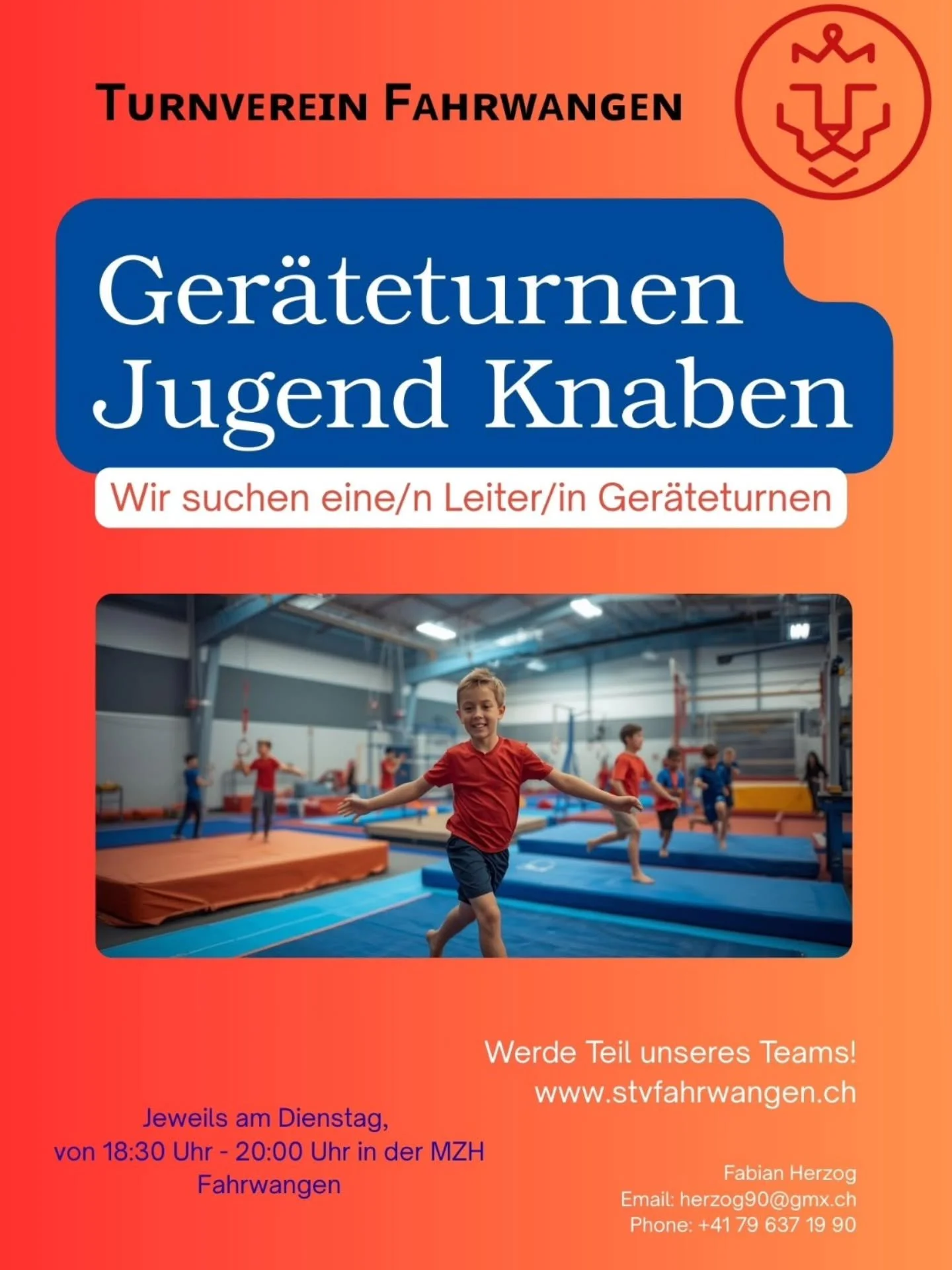 Das Ger&auml;teturnen der Knaben sucht nach Verst&auml;rkung. Interesse unseren jungen Turnern etwas beizubringen? Melde dich gerne bei uns!

#stvfahrwangen #jugibuebefahrwangen #neueleitung #neueherausforderungen #ger&auml;teturnen