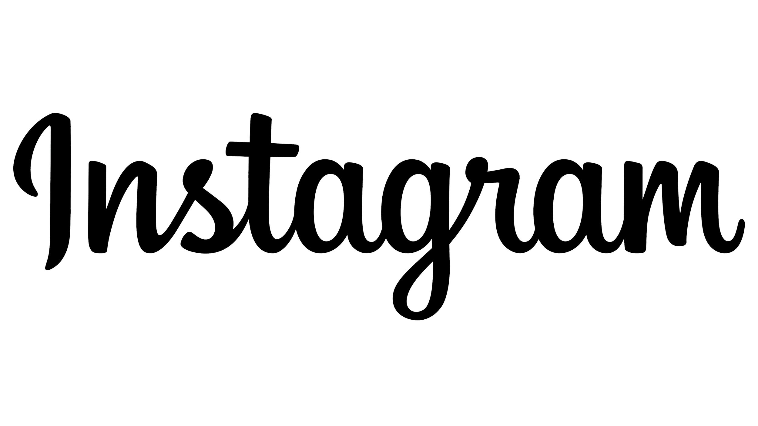 A black background with a white neon outline of the word 'Instagram' in cursive script.
