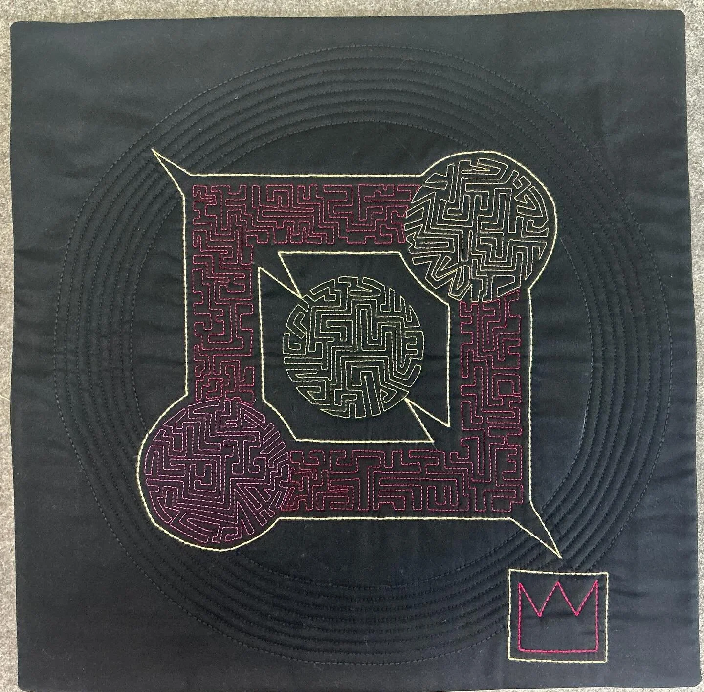 Pulled this one out of the past, originally started it back in 2018. Just finished the quilting and added the facing, and I&rsquo;m calling it &ldquo;Trinity in Stillness.&rdquo;

It&rsquo;s a small piece (about 18&rdquo; square), but it feels like i