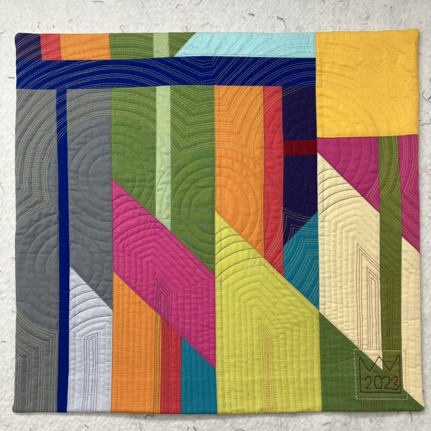 Completed quilt, The Four Icons (2023).