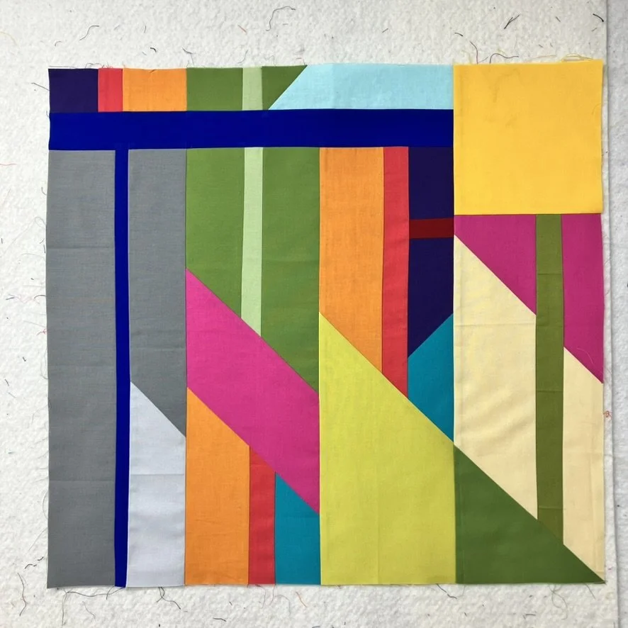 Finished quilt top of The Four Icons before quilting.