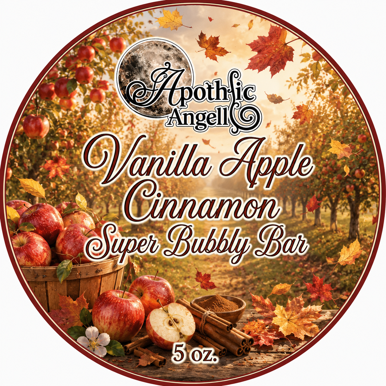 Vanilla Apple Cinnamon Super Bubbly bar label front.png