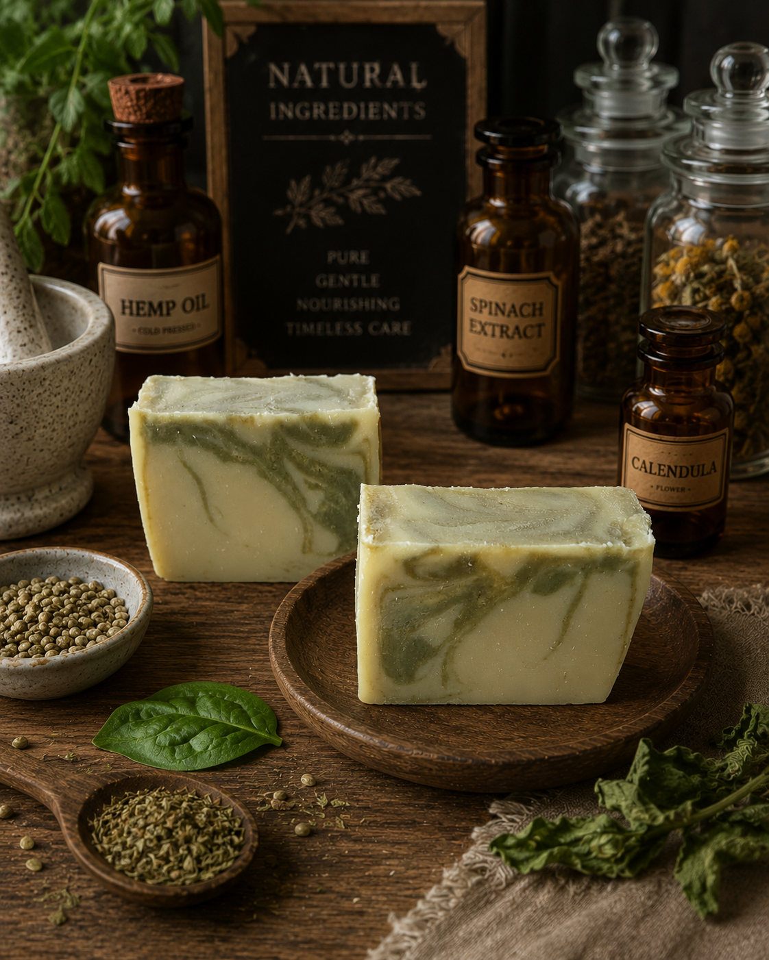 Spinach and Hemp Facial Bar