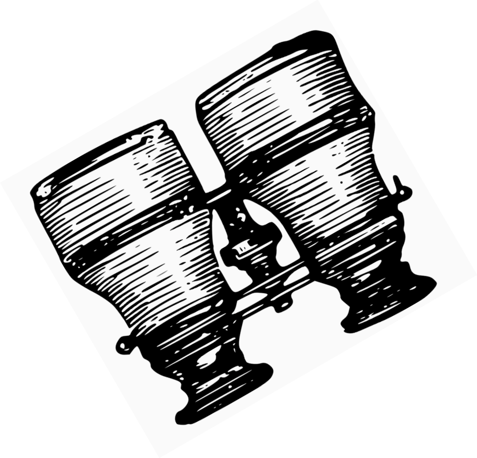 Black and white illustration of two wine glasses clinking together.
