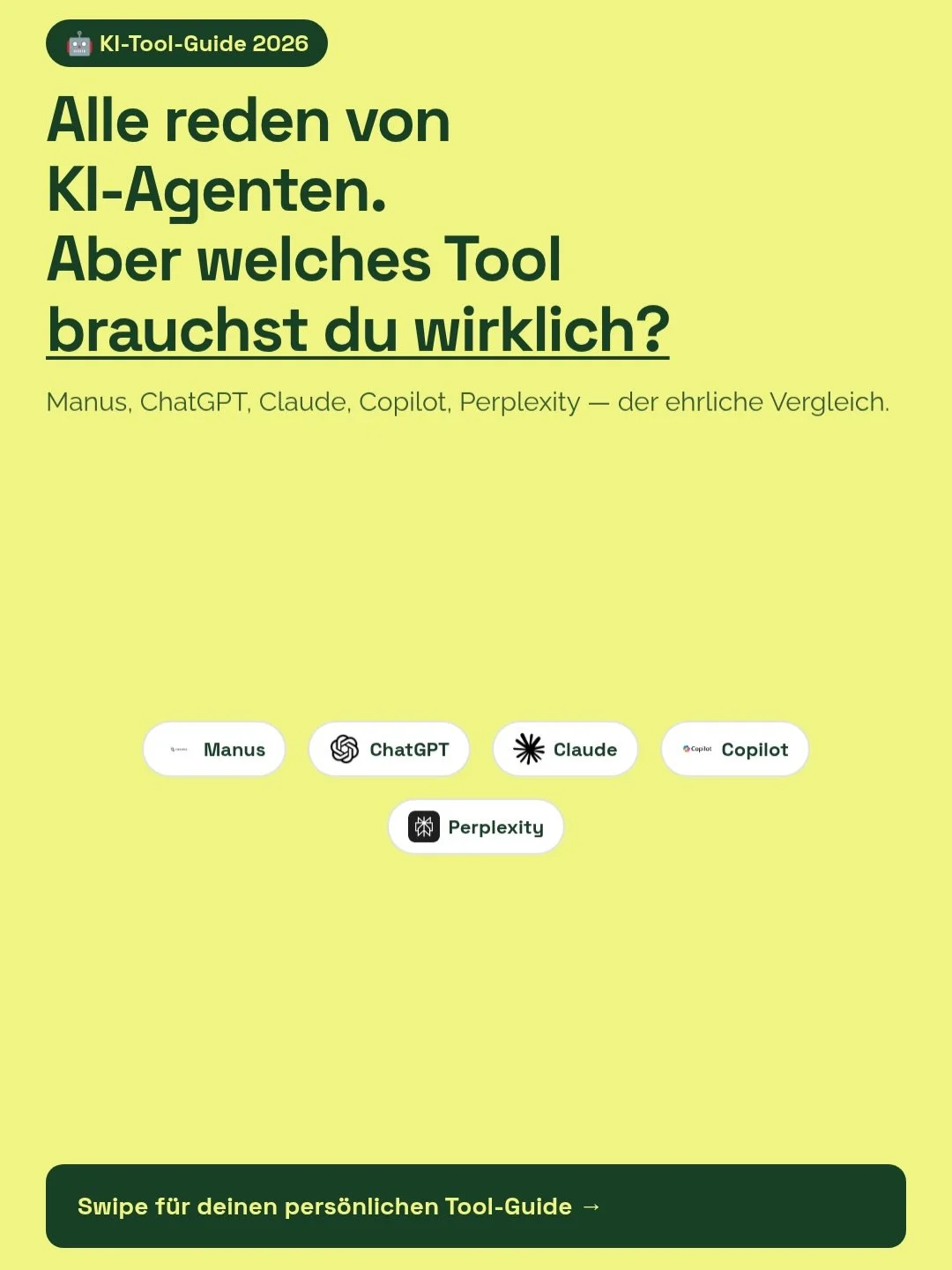 Alle reden von KI-Agenten. Aber wei&szlig;t du wirklich, was der Unterschied ist? 👇

ChatGPT, Claude, Manus, Copilot, Perplexity &mdash; alle versprechen &bdquo;Agenten-Modus&rdquo;. Aber sie sind grundverschieden.

Und die meisten Frauen zahlen f&u