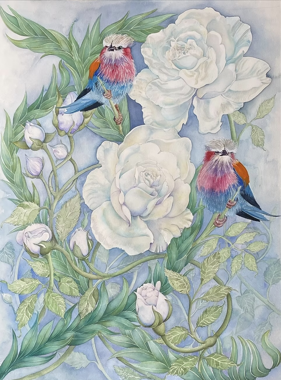 Spirit Of Peace (Prunus laurocerasus) 2022
24in x 18in Watercolour on paper (portrait) 