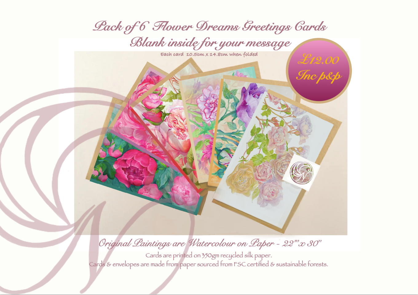 Flower Dreams Greeting Cards - Pack of 6