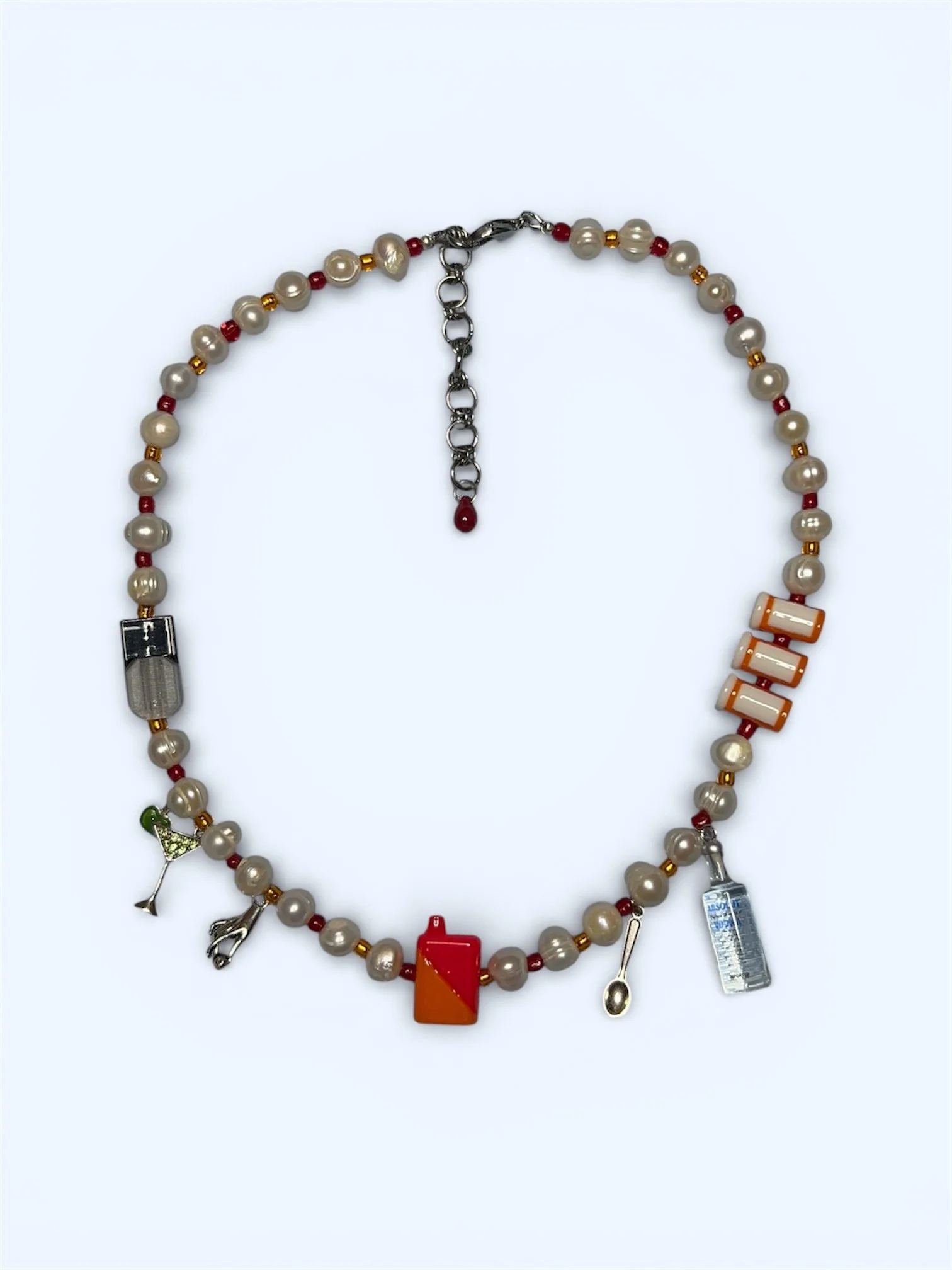 Vices Pearl Charm Necklace